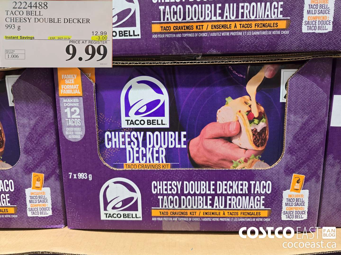 2224488 TACO BELL CHEESY DOUBLE DECKER 993 G ($3.00 INSTANT SAVINGS EXPIRES ON 2025-10-26) $9.99