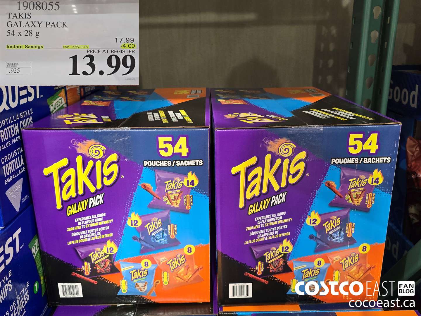 1908055 TAKI'S GALAXY PACK 54 x 28 g ($4.00 INSTANT SAVINGS EXPIRES ON 2025-10-05) $13.99