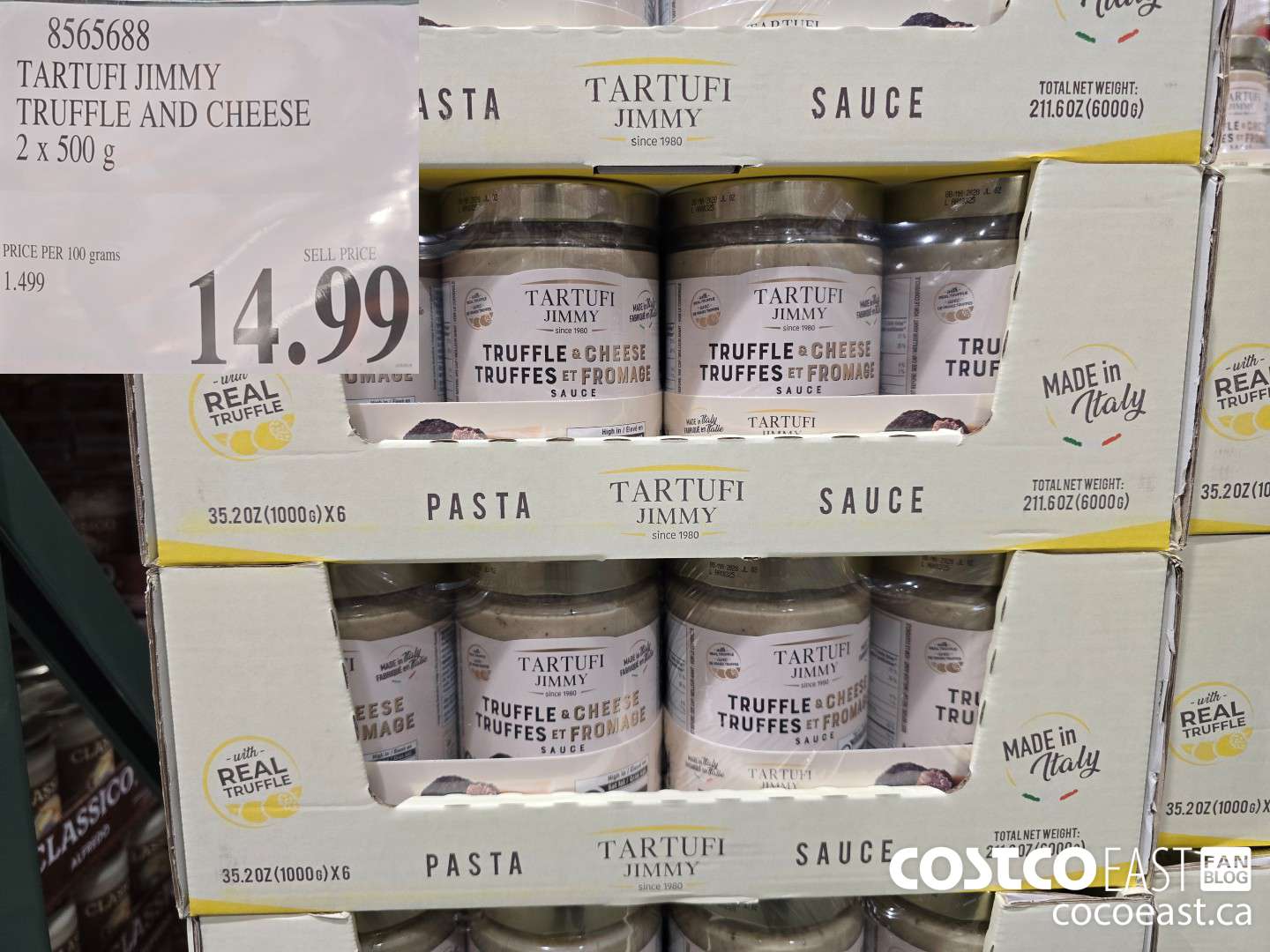 8565688 TARTUFI JIMMY TRUFFLE AND CHEESE 2x 500 G $14.99