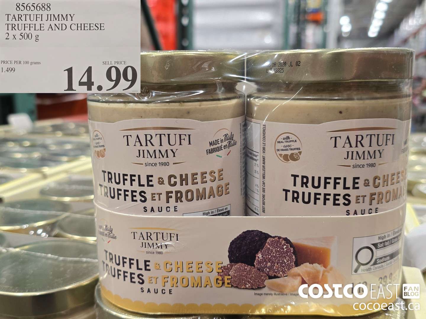 8565688 TARTUFI JIMMY TRUFFLE AND CHEESE 2x 500 G $14.99