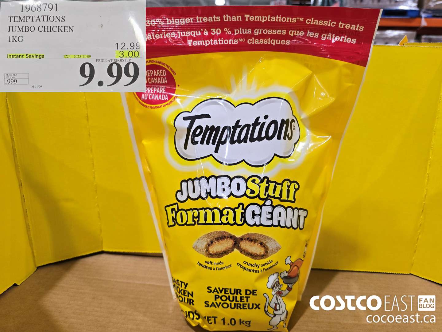 1968791 TEMPTATIONS JUMBO CHICKEN . 1 KG ($3.00 INSTANT SAVINGS EXPIRES ON 2025-11-09) $9.99