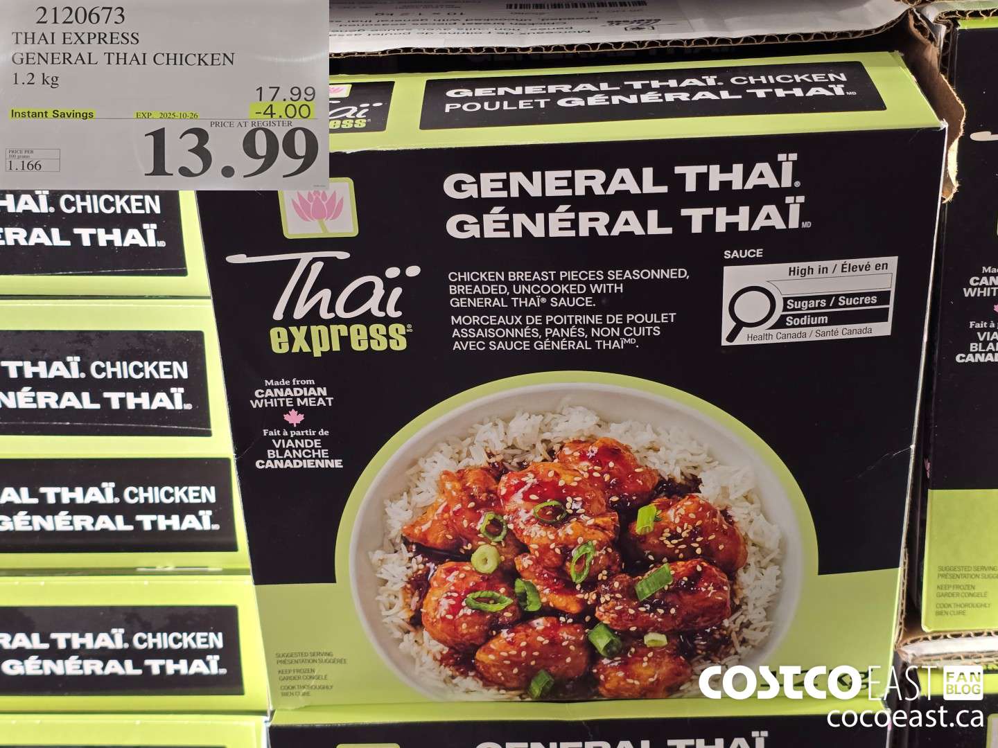 2120673 THAI EXPRESS GENERAL THAI CHICKEN 1.2 KG ($4.00 INSTANT SAVINGS EXPIRES ON 2025-10-26) $13.99