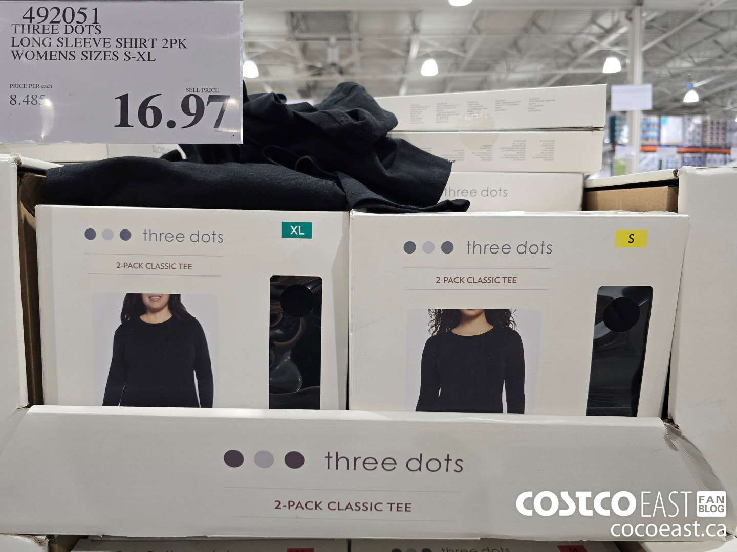 492051 THREE DOTS LONG SLEEVE SHIRT 2PK WOMENS SIZES S-XL $16.97