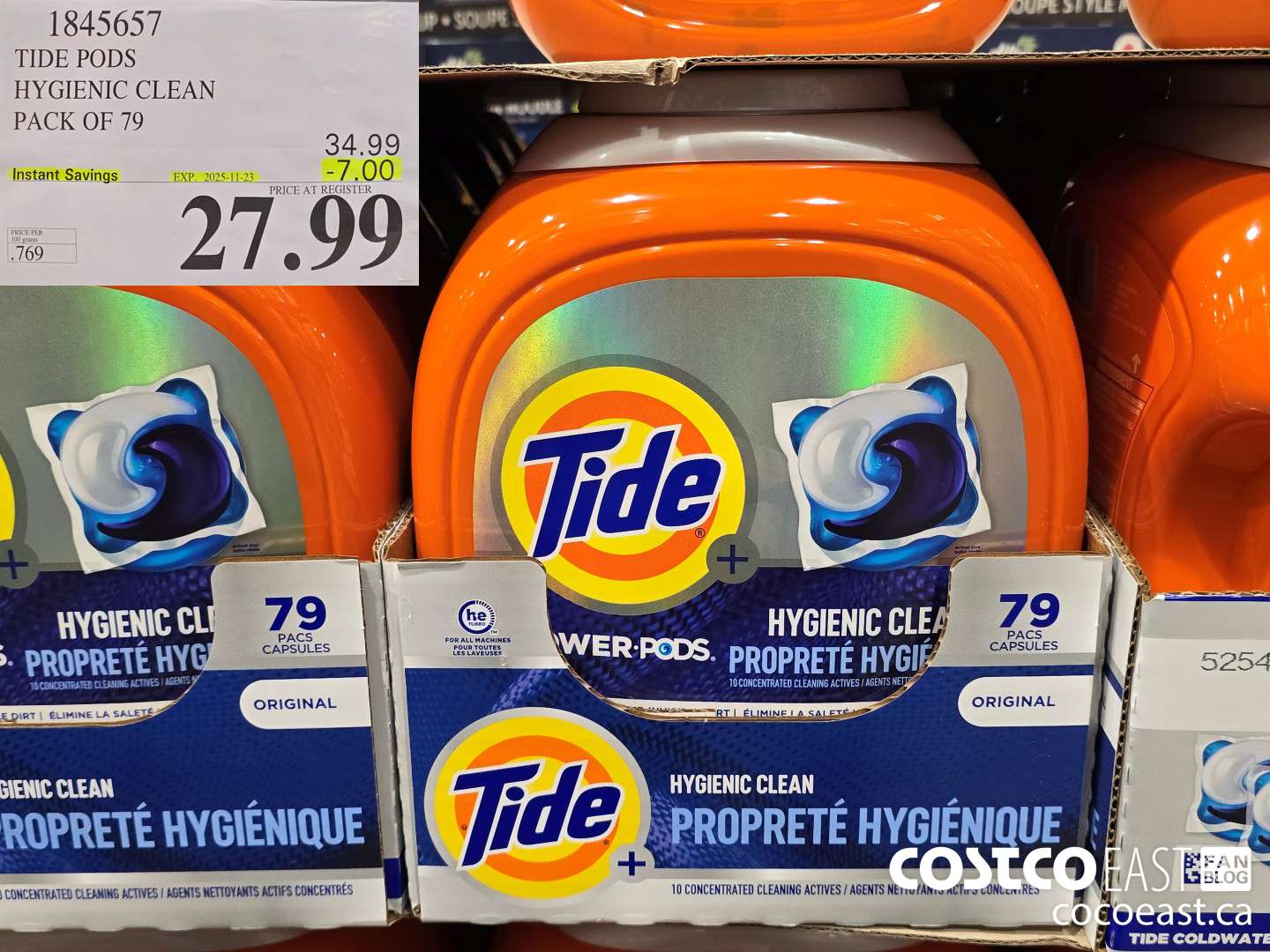 1845657 TIDE PODS HYGIENIC CLEAN PACK OF 79 ($7.00 INSTANT SAVINGS EXPIRES ON 2025-11-23) $27.99