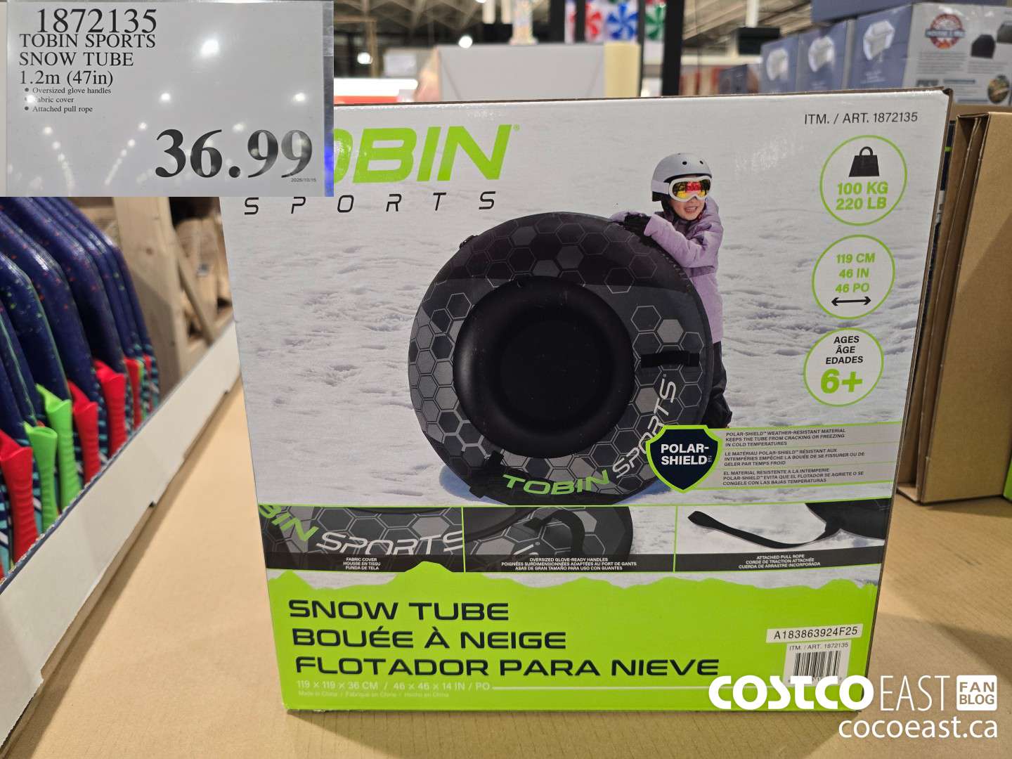 1872135 TOBIN SPORTS SNOW TUBE 1.2m (47in) $36.99