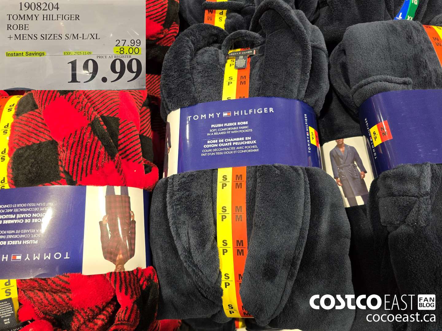1908204 TOMMY HILFIGER ROBE + MENS SIZES S/M-L/XL ($8.00 INSTANT SAVINGS EXPIRES ON 2025-11-09) $19.99