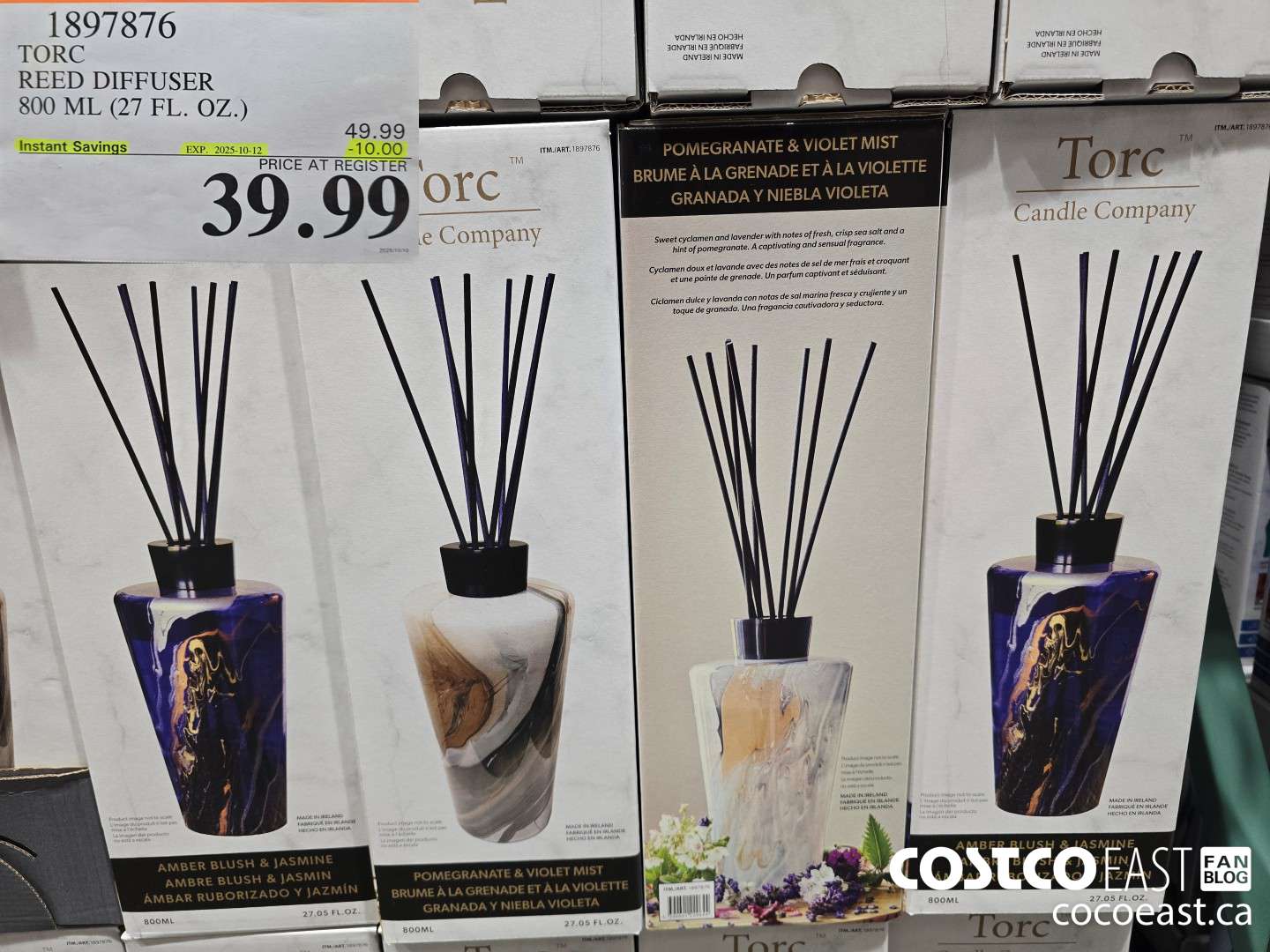 1897876 TORC REED DIFFUSER 800 ML (27 FL. OZ.) ($10.00 INSTANT SAVINGS EXPIRES ON 2025-10-12) $39.99