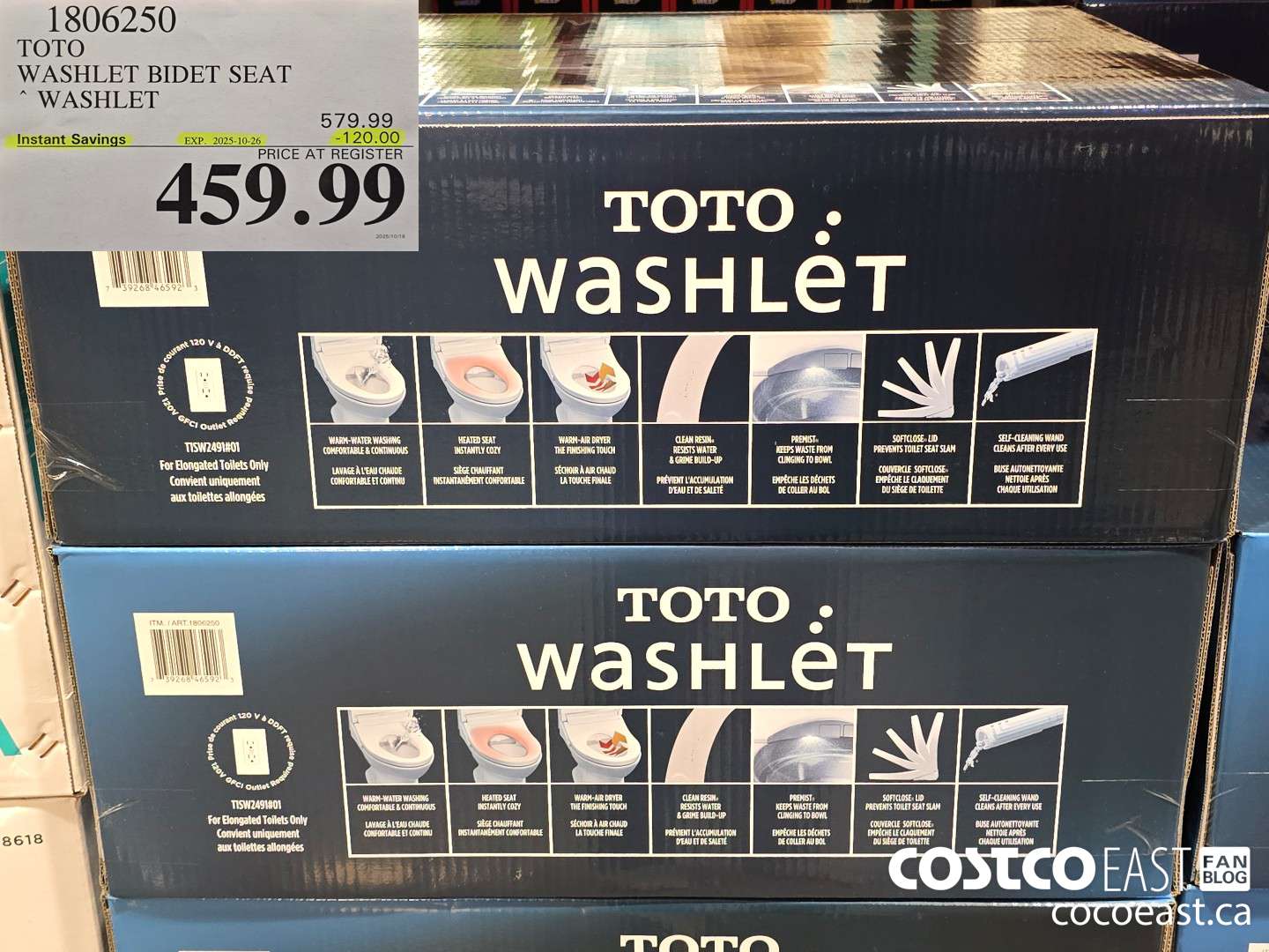 1806250 TOTO WASHLET BIDET SEAT WASHLET ($120.00 INSTANT SAVINGS EXPIRES ON 2025-10-26) $459.99