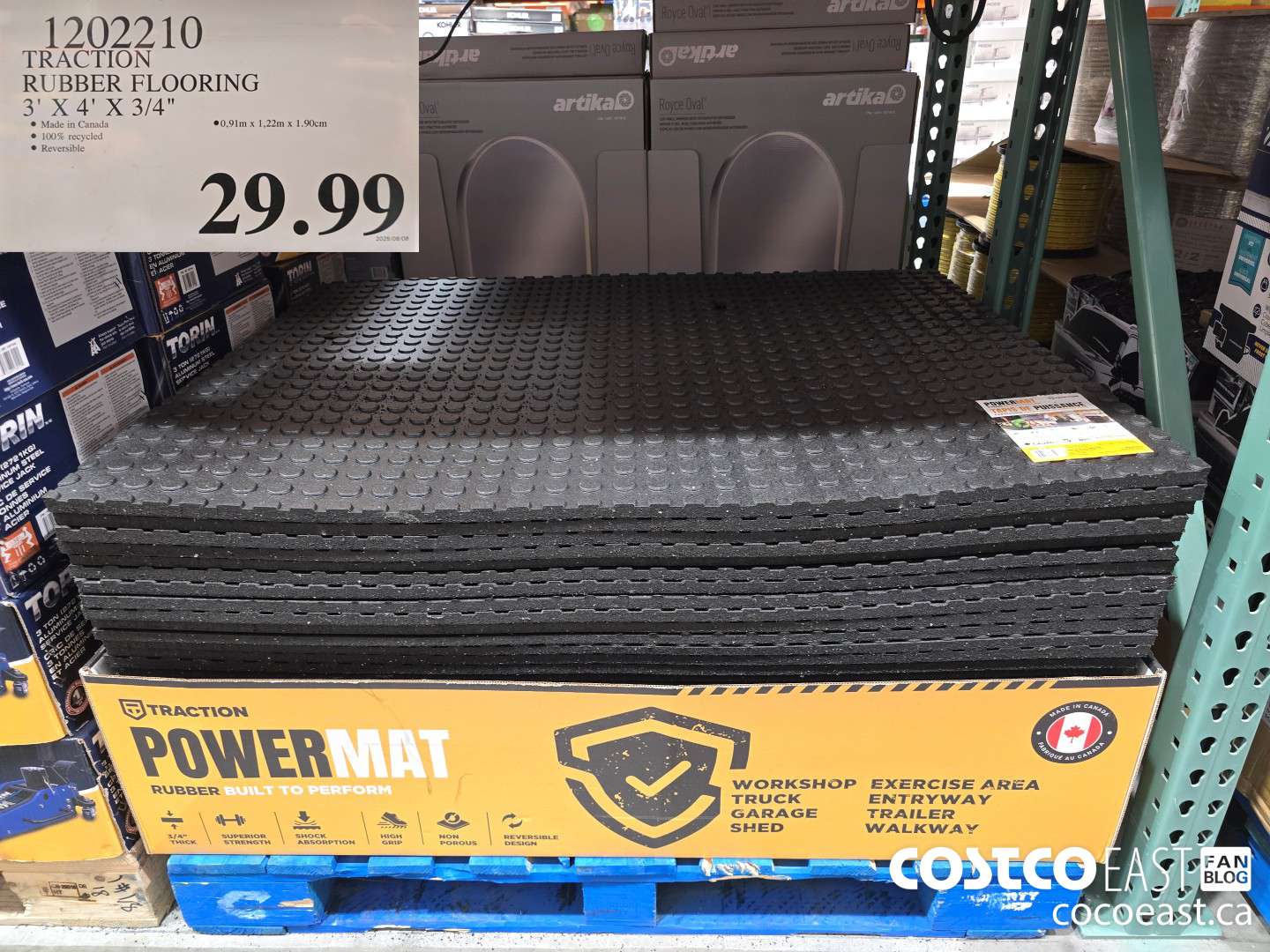 1202210 TRACTION RUBBER FLOORING 3' X 4' X 3/4