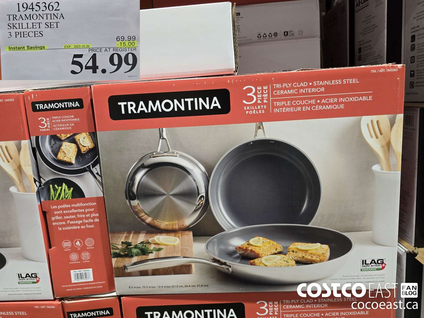 1945362 TRAMONTINA SKILLET SET 3 PIECES ($15.00 INSTANT SAVINGS EXPIRES ON 2025-10-26) $54.99