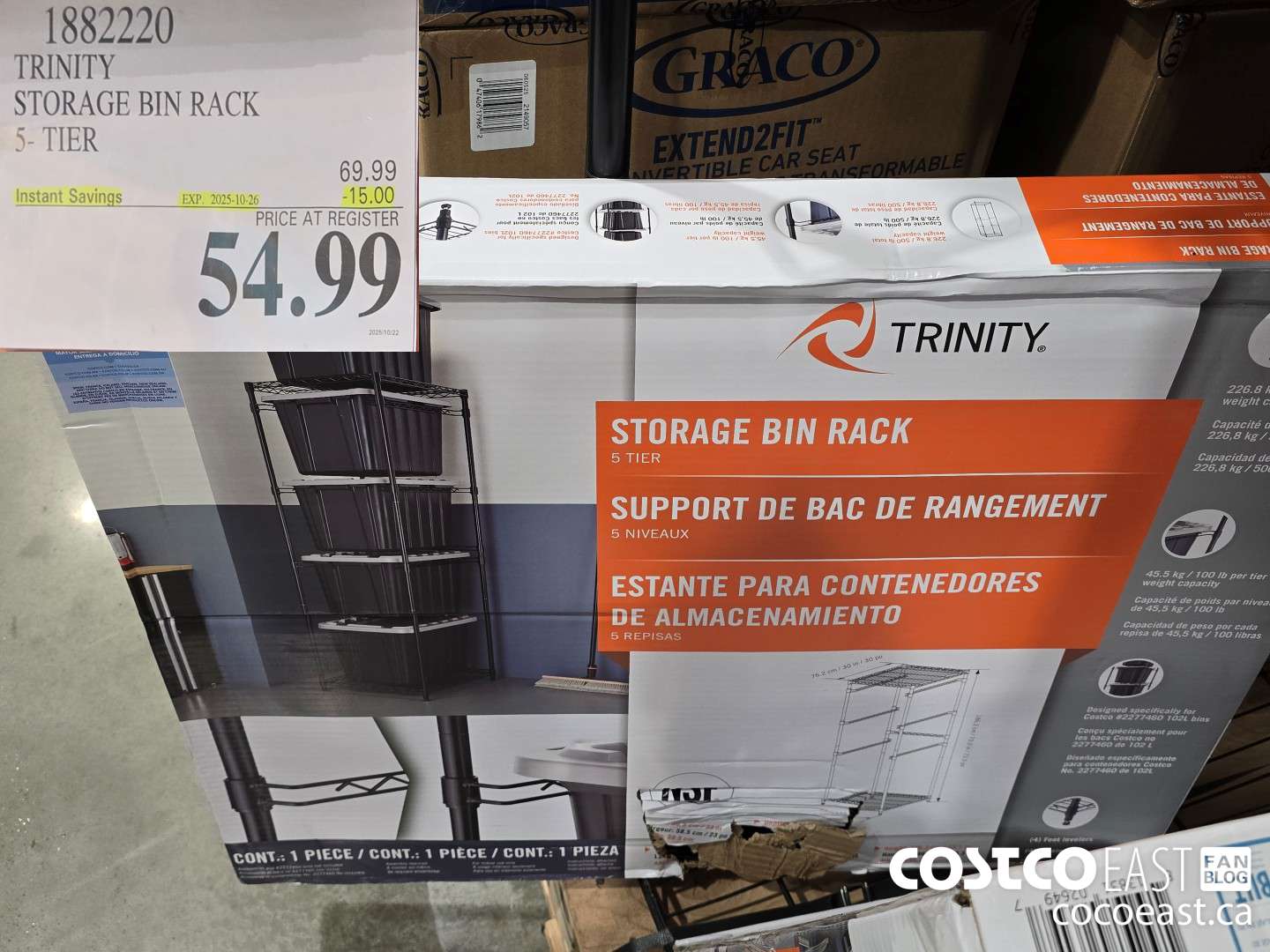 1882220 TRINITY STORAGE BIN RACK 5-TIER ($15.00 INSTANT SAVINGS EXPIRES ON 2025-10-26) $54.99