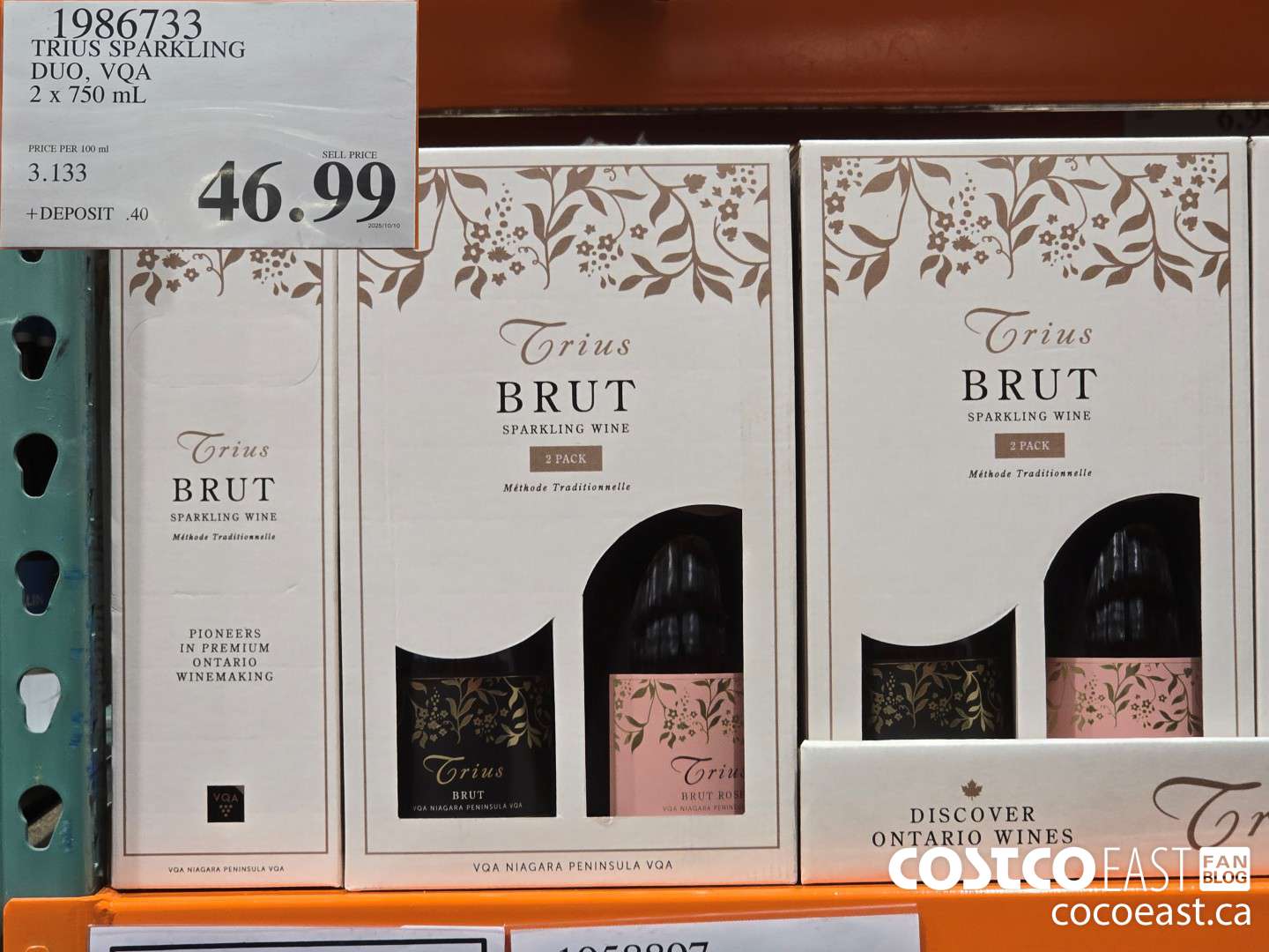 1986733 TRIUS SPARKLING DUO, VQA 2 X 750 ML $46.99