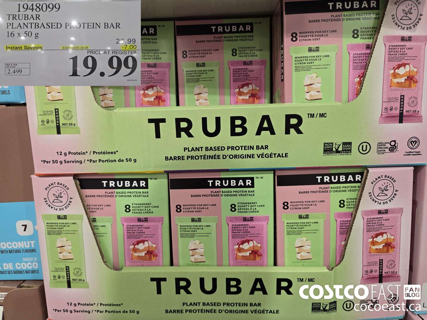 1948099 TRUBAR PROTEIN BAR 16 X 50g ($7.00 INSTANT SAVINGS EXPIRES ON 2025-10-05) $19.99