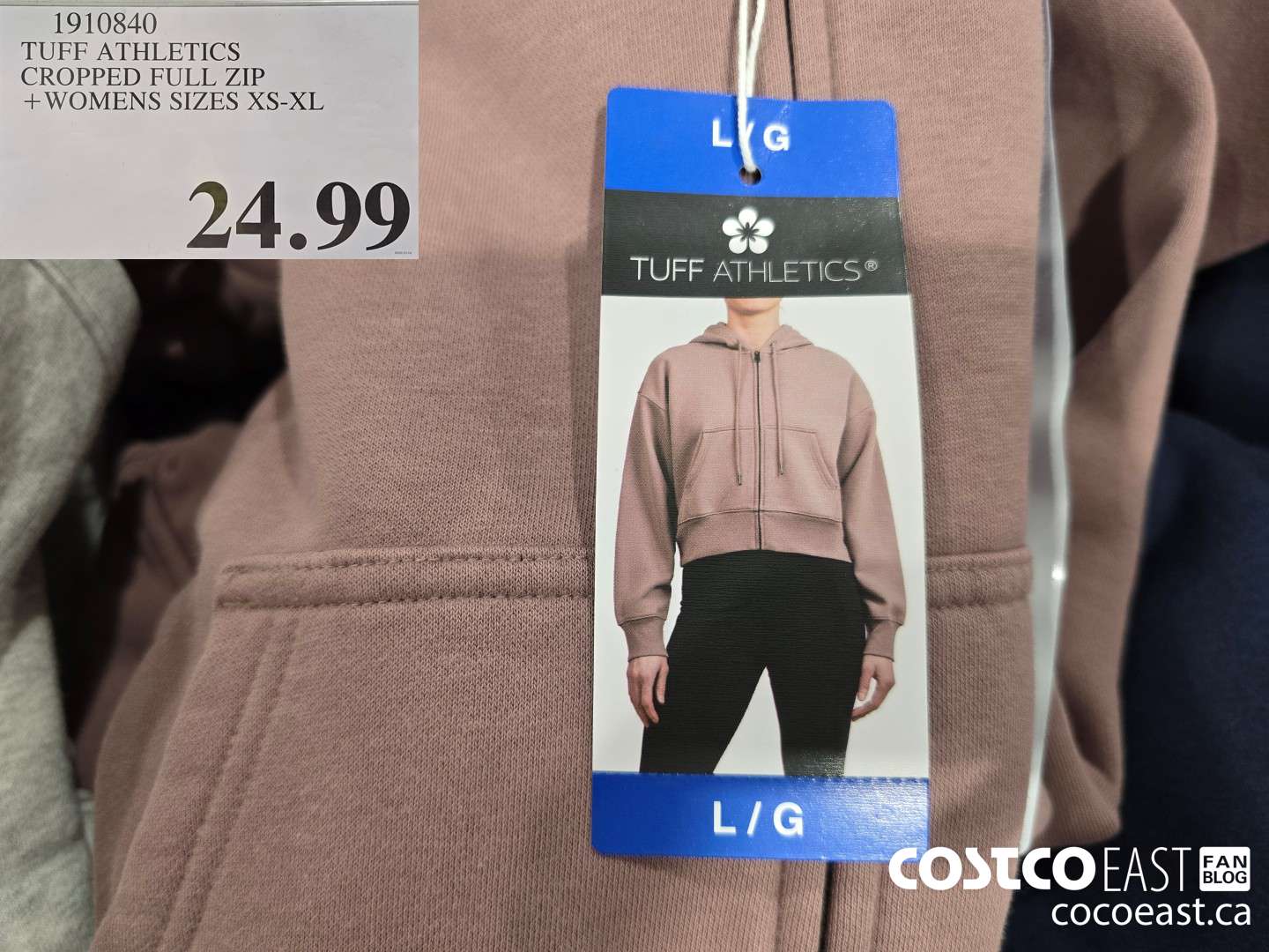 1910840 TUFF ATHLETICS CROPPED FULL ZIP +WOMENS SIZES XS-XL $24.99