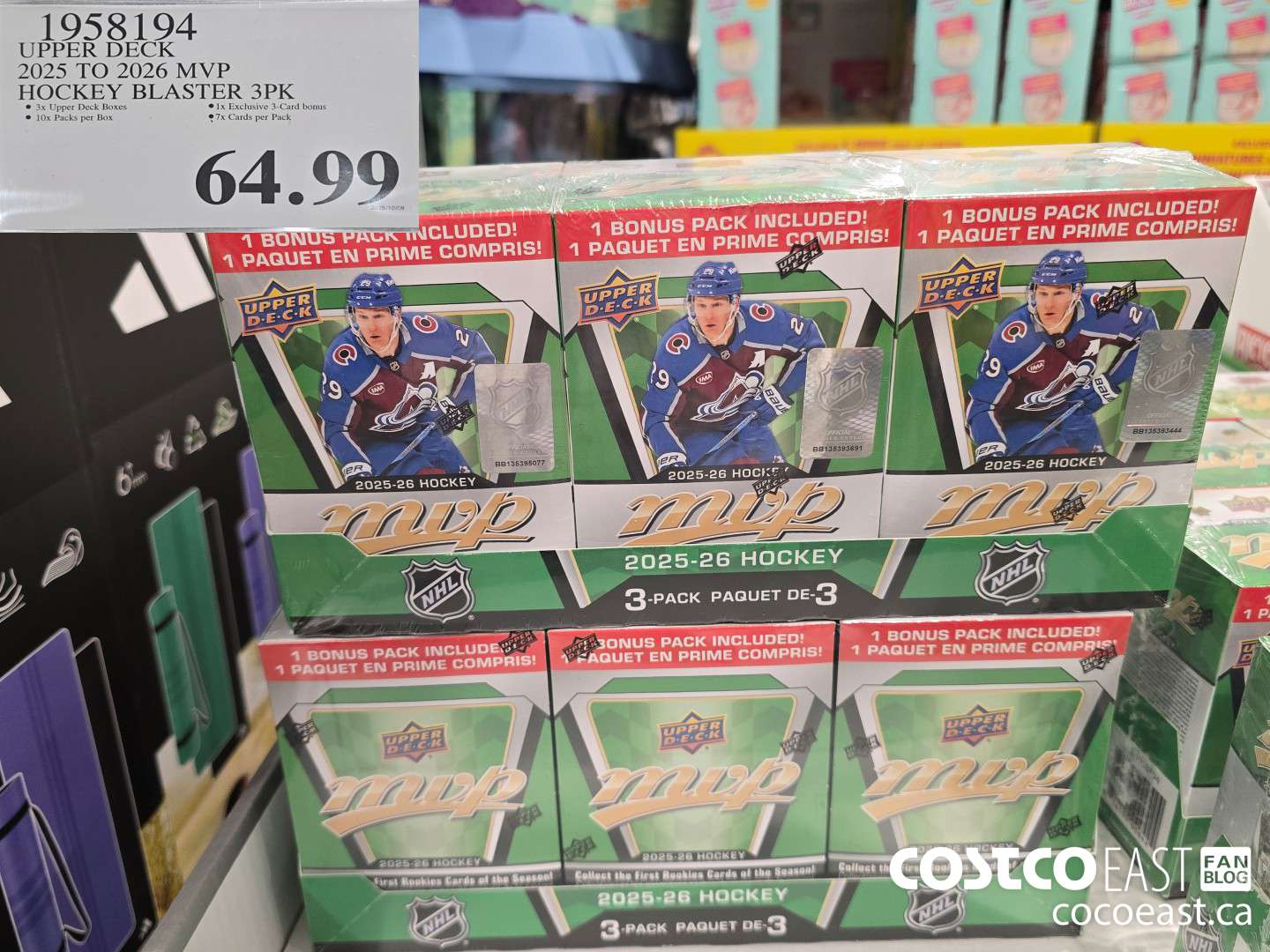 1958194 UPPER DECK 2025 TO 2026 MVP HOCKEY BLASTER 3PK $64.99