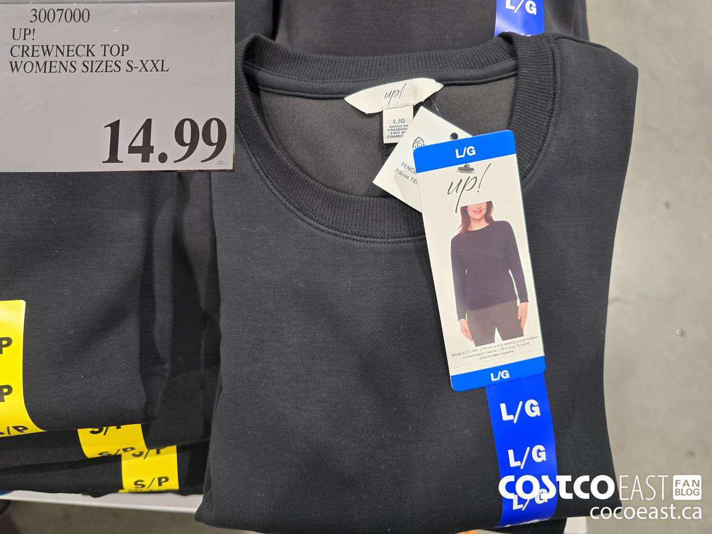 3007000 UP! LONG SLEEVE TOP LADIES SIZES S-XXL $14.99