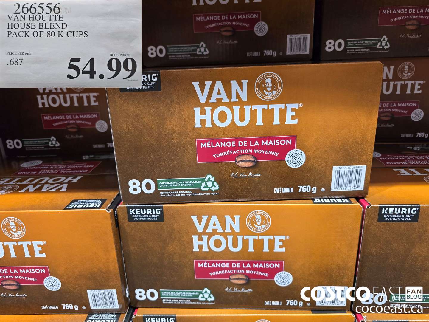 266556 VAN HOUTTE HOUSE BLEND PACK OF 80 K-CUPS $54.99
