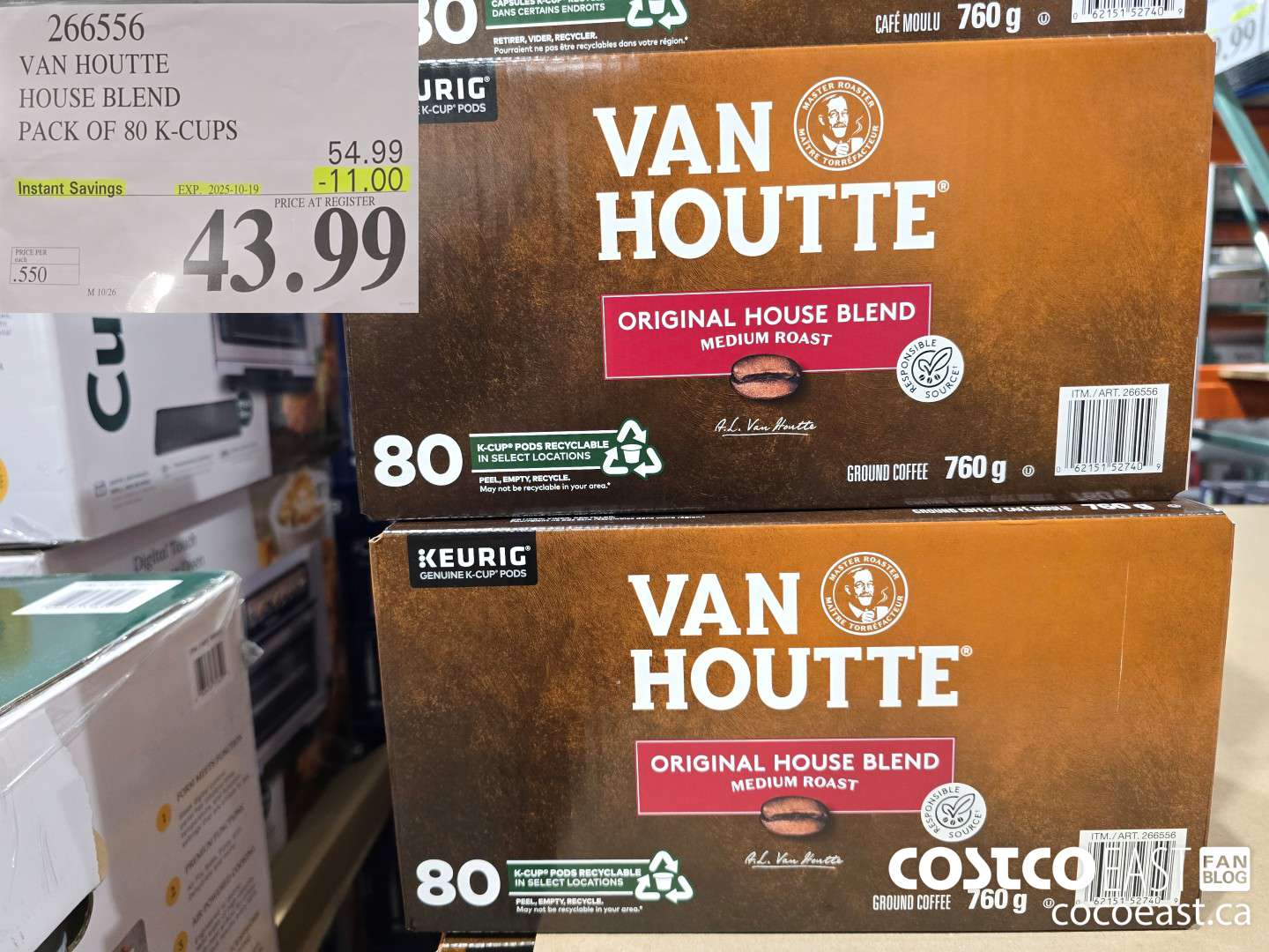 266556 VAN HOUTTE HOUSE BLEND PACK OF 80 K-CUPS ($11.00 INSTANT SAVINGS EXPIRES ON 2025-10-19) $43.99