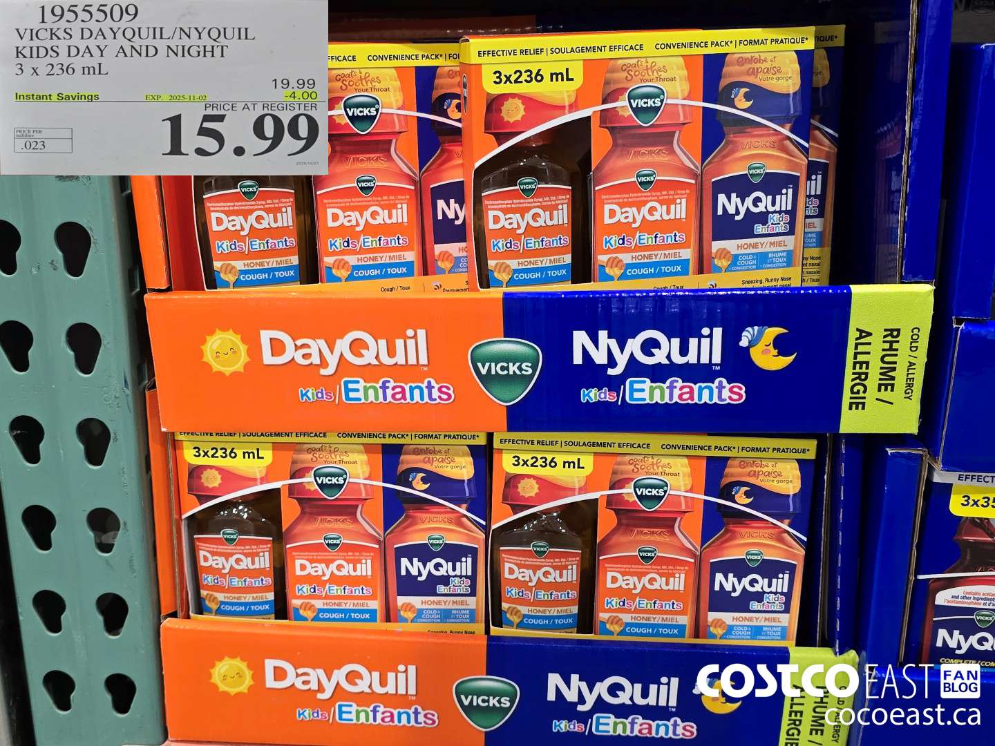 1955509 VICKS DAYQUIL/NYQUIL KIDS DAY AND NIGHT 3 x 236 mL ($4.00 INSTANT SAVINGS EXPIRES ON 2025-11-02) $15.99