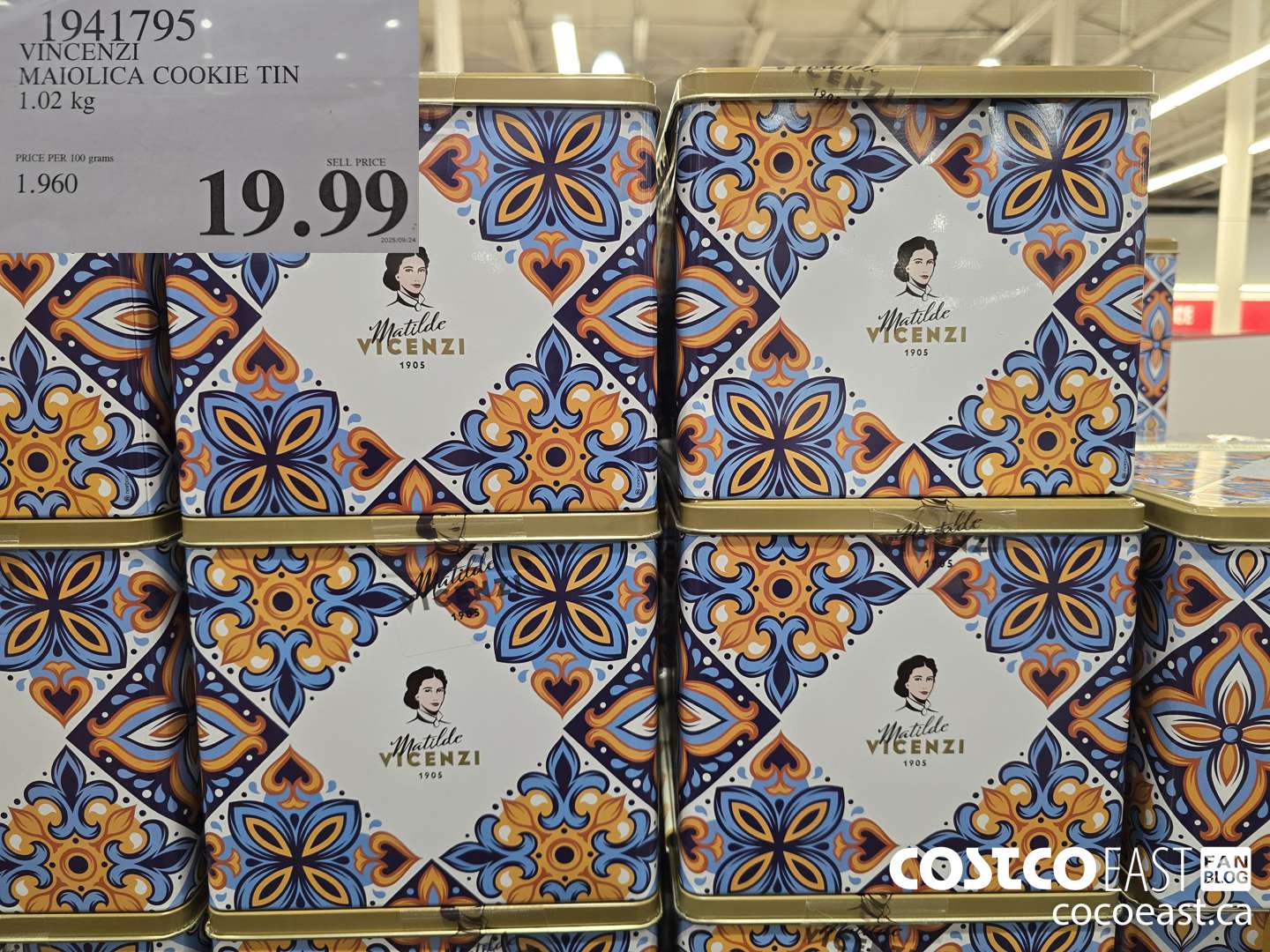 1941795 VINCENZI MAIOLICA COOKIE TIN 1.02 kg $19.99