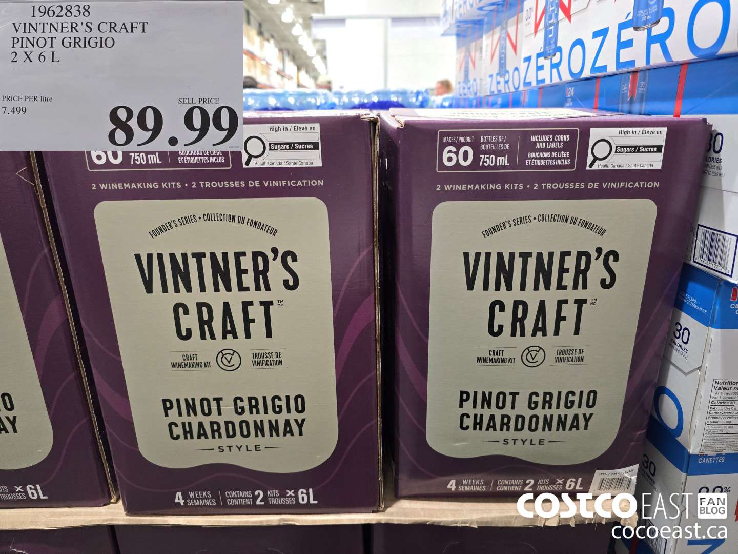 1962838 VINTNER'S CRAFT PINOT GRIGIO 2 X 6 L $89.99