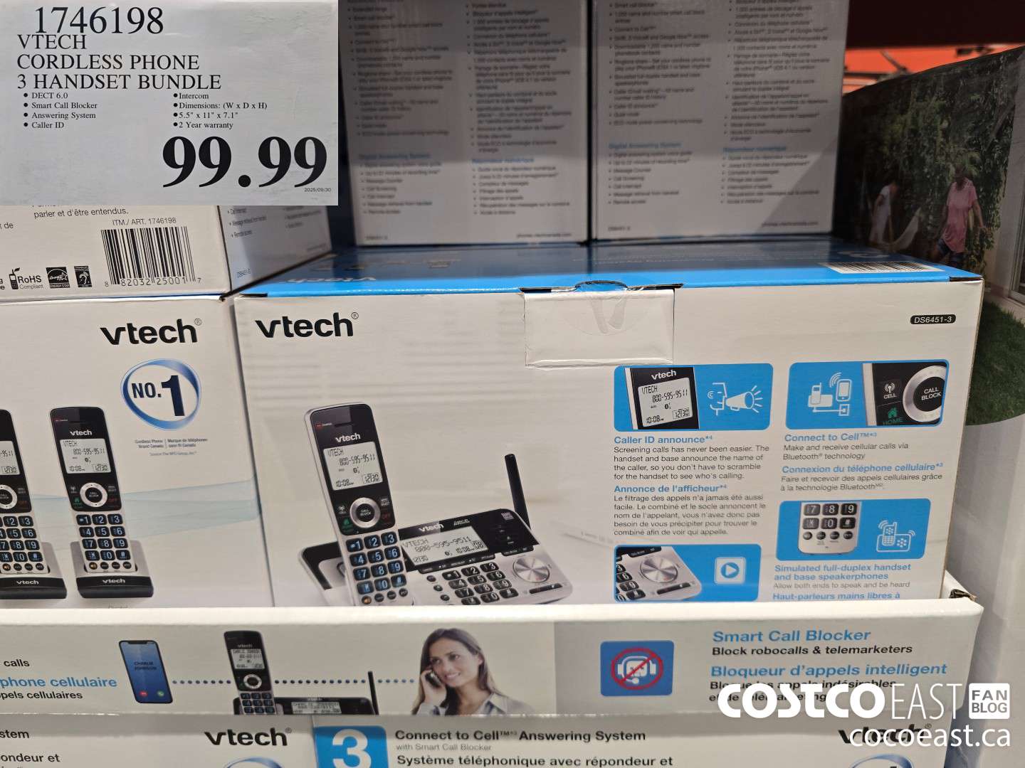 1746198 VTECH CORDLESS PHONE 3 HANDSET BUNDLE $99.99