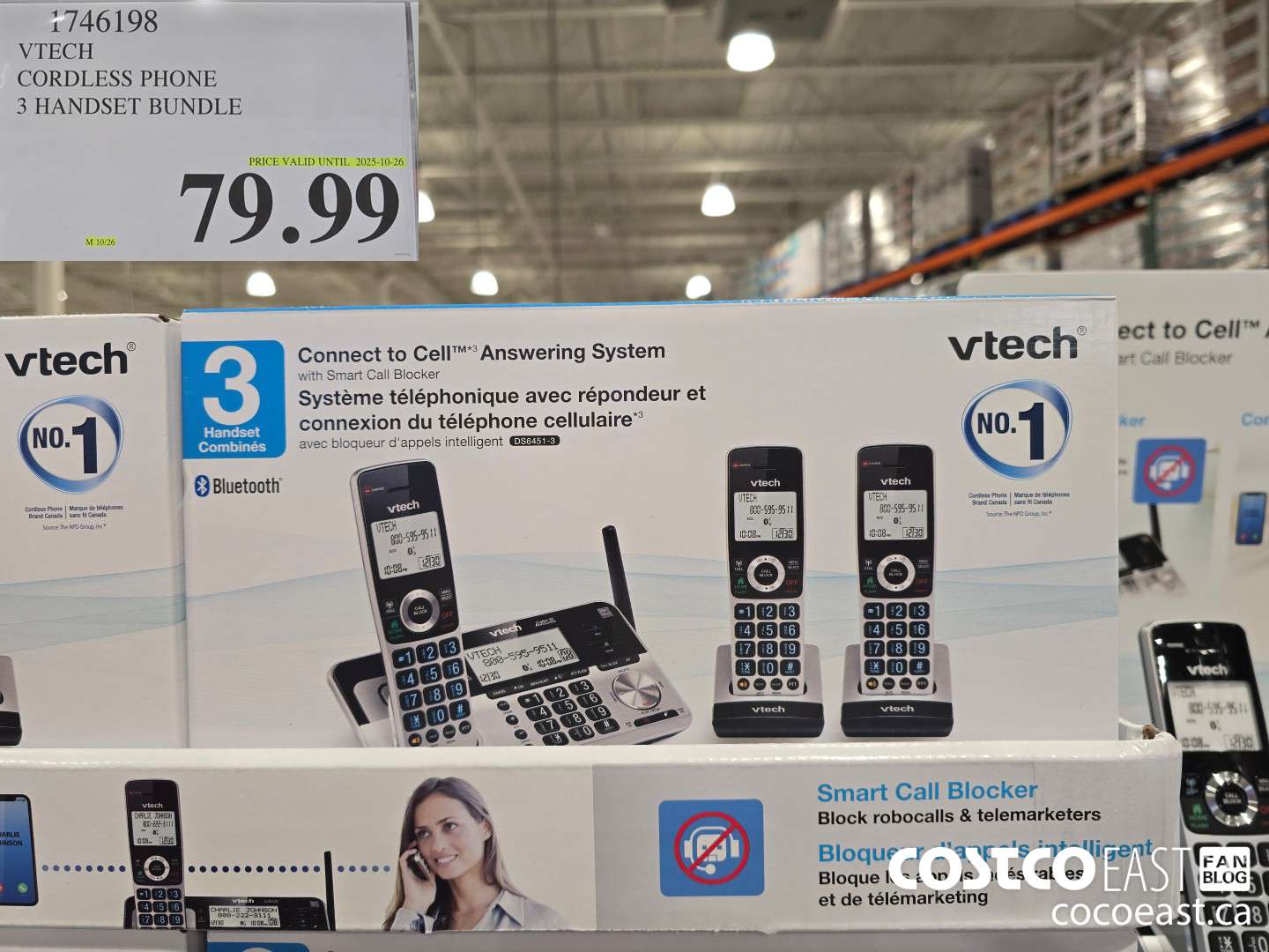 1746198 VTECH CORDLESS PHONE 3 HANDSET BUNDLE $79.99