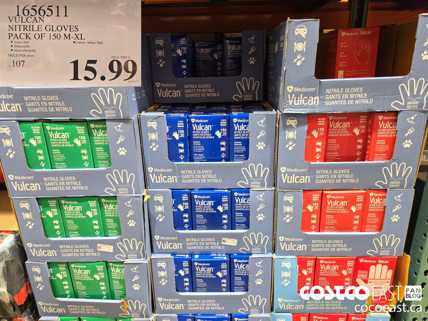 1656511 VULCAN NITRILE GLOVES PACK OF 150 M-XL $15.99