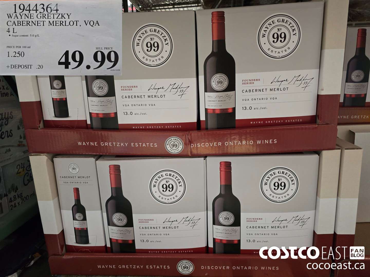 1944364 WAYNE GRETZKY CABERNET MERLOT, VQA 4L $49.99