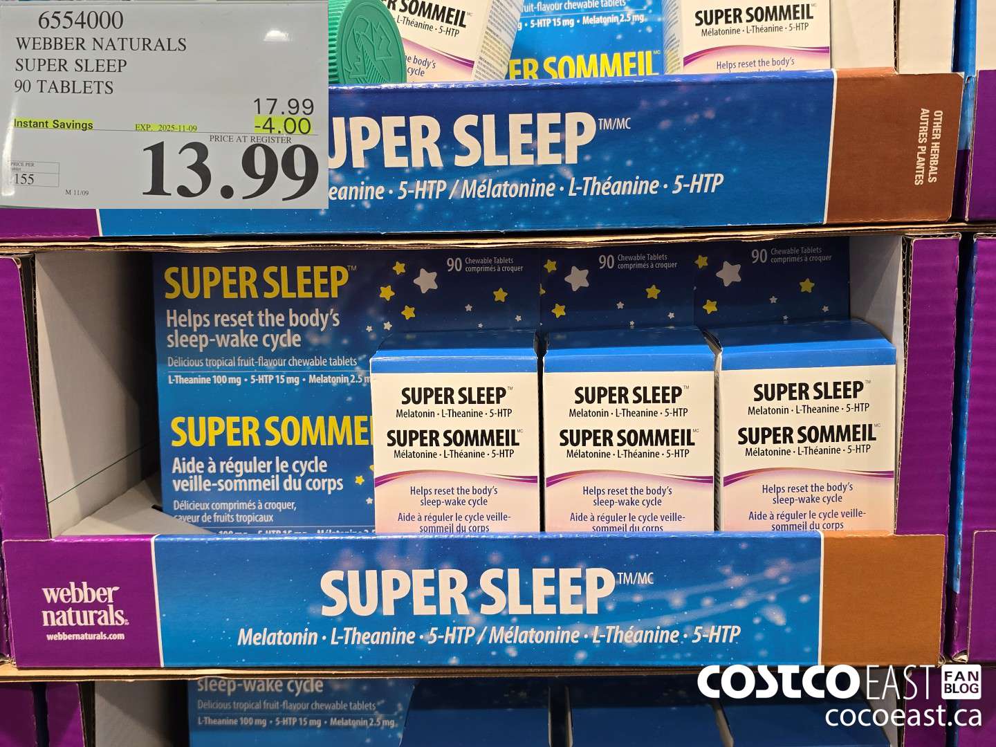 6554000 WEBBER NATURALS SUPER SLEEP 90 TABLETS ($4.00 INSTANT SAVINGS EXPIRES ON 2025-11-09) $13.99
