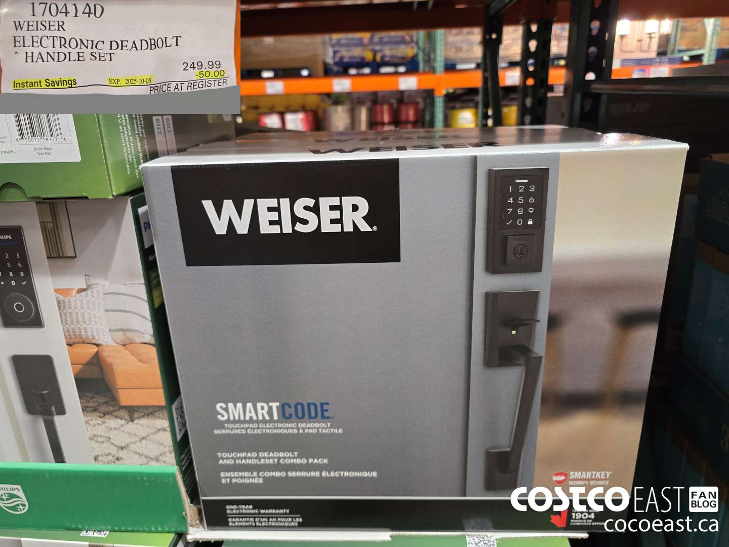 1704140 WEISER ELECTRONIC DEADBOLT HANDLE SET ($50.00 INSTANT SAVINGS EXPIRES ON 2025-10-05) $199.99