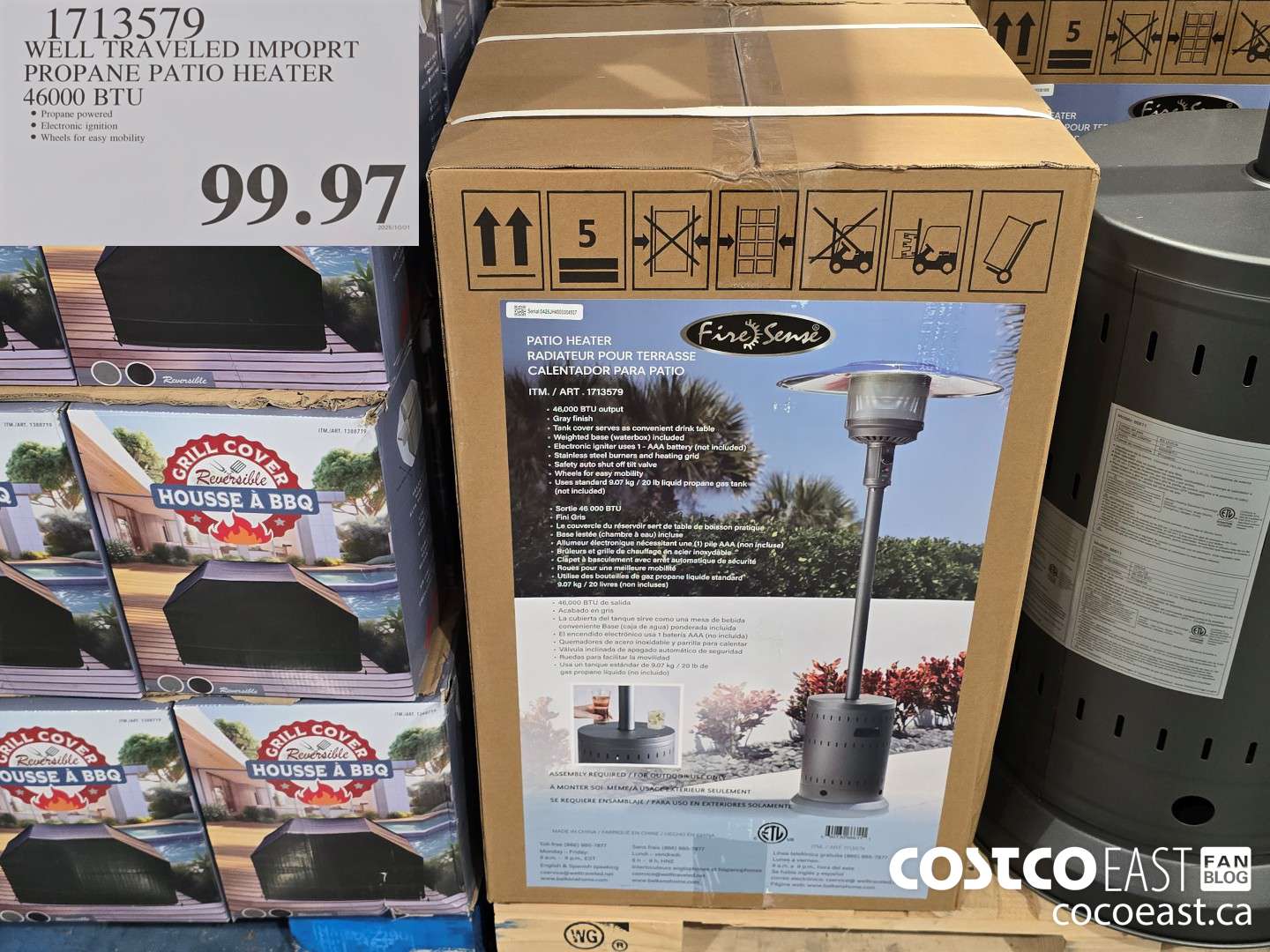 1713579 WELL TRAVELED IMPORT PROPANE PATIO HEATER $99.97