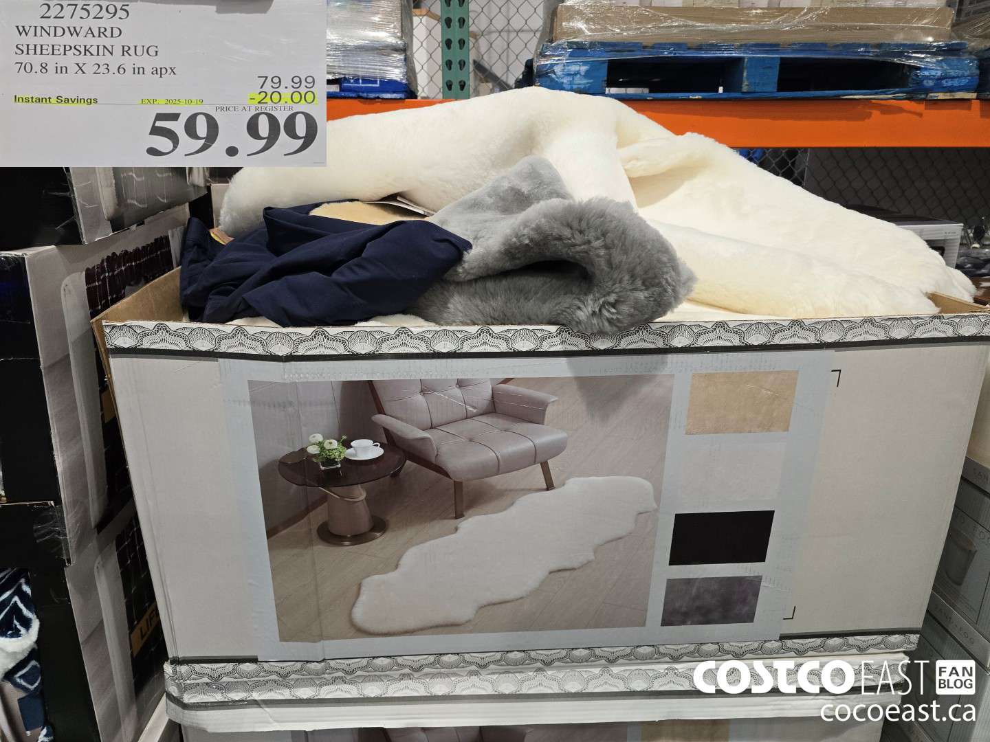 2275295 WINDWARD SHEEPSKIN RUG 70.8 in X 23.6 in apx ($20.00 INSTANT SAVINGS EXPIRES ON 2025-10-19) $59.99