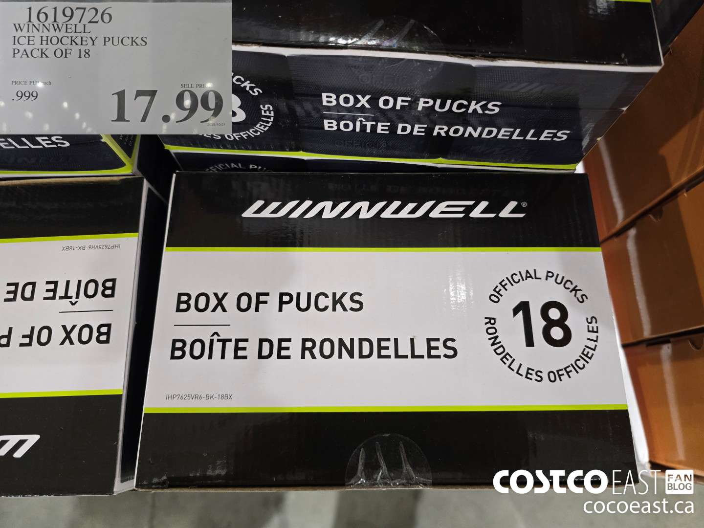 1619726 WINNWELL ICE HOCKEY PUCKS PACK OF 18 $17.99
