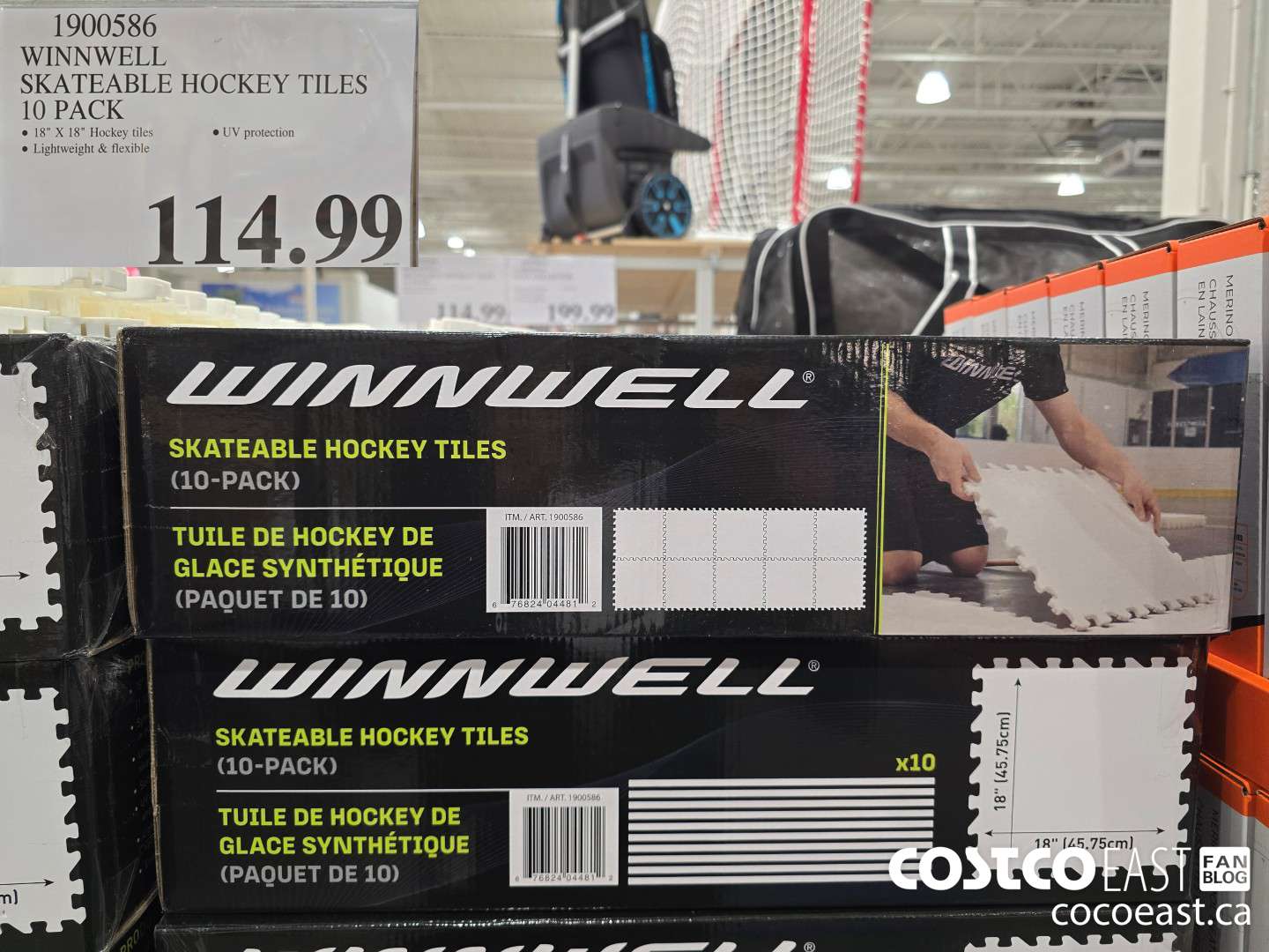 1900586 WINNWELL SKATEABLE HOCKEY TILES 10 PACK $114.99