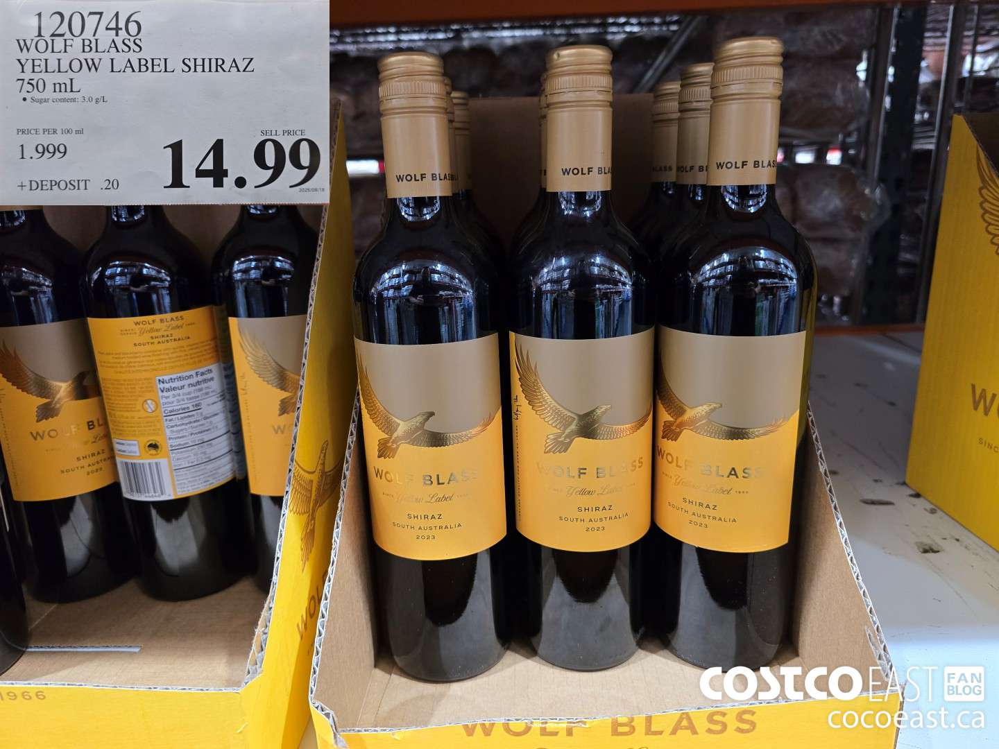 120746 WOLF BLASS YELLOW LABEL SHIRAZ 750 ML $14.99