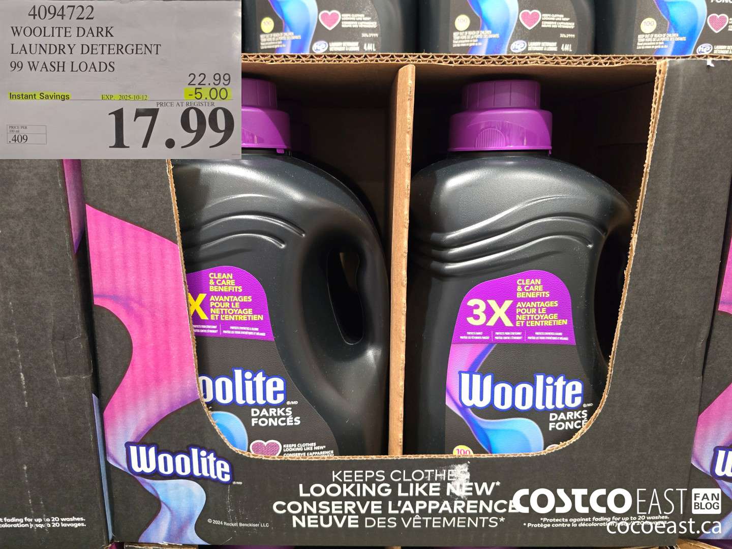 4094722 WOOLITE DARK LAUNDRY DETERGENT 99 wash loads ($5.00 INSTANT SAVINGS EXPIRES ON 2025-10-12) $17.99