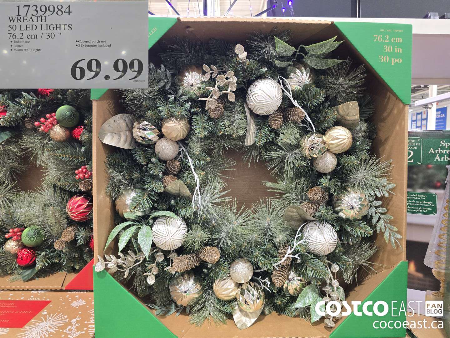 1739984 WREATH 50 LED LIGHTS 76.2 CM / 30 IN $69.99