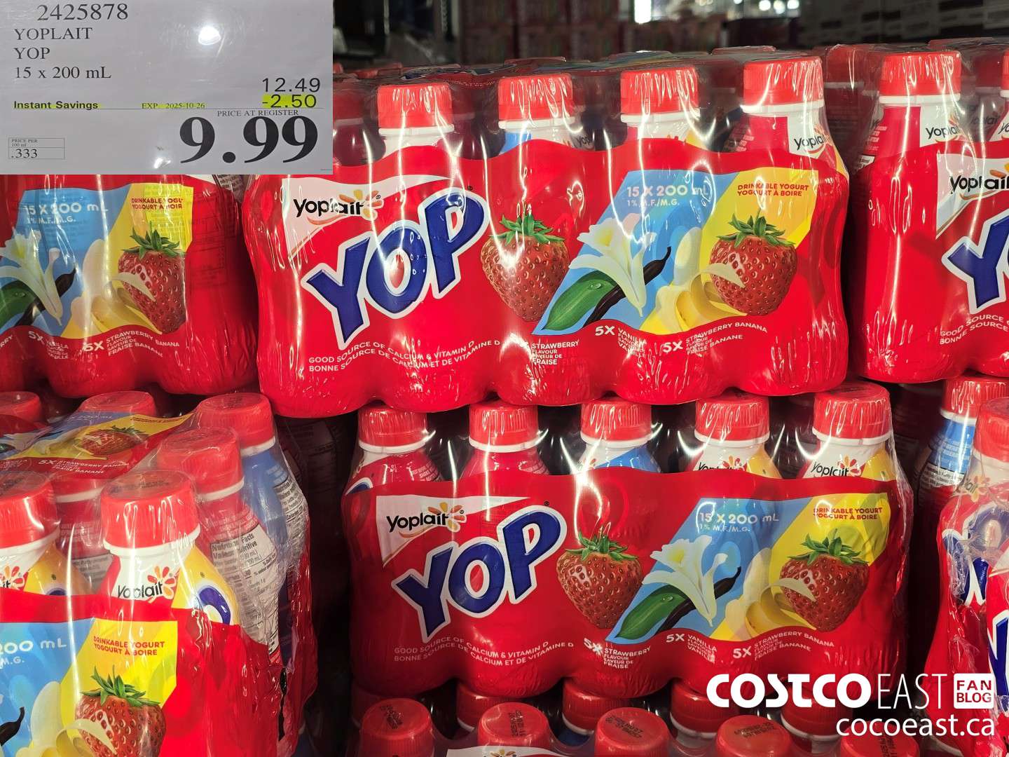 2425878 YOPLAIT YOP 15 x 200 ml ($2.50 INSTANT SAVINGS EXPIRES ON 2025-10-26) $9.99
