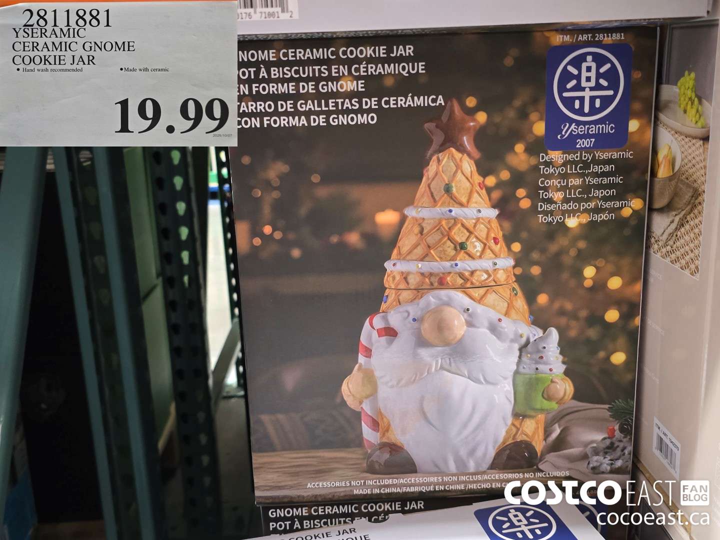 2811881 YSERAMIC CERAMIC GNOME COOKIE JAR $19.99