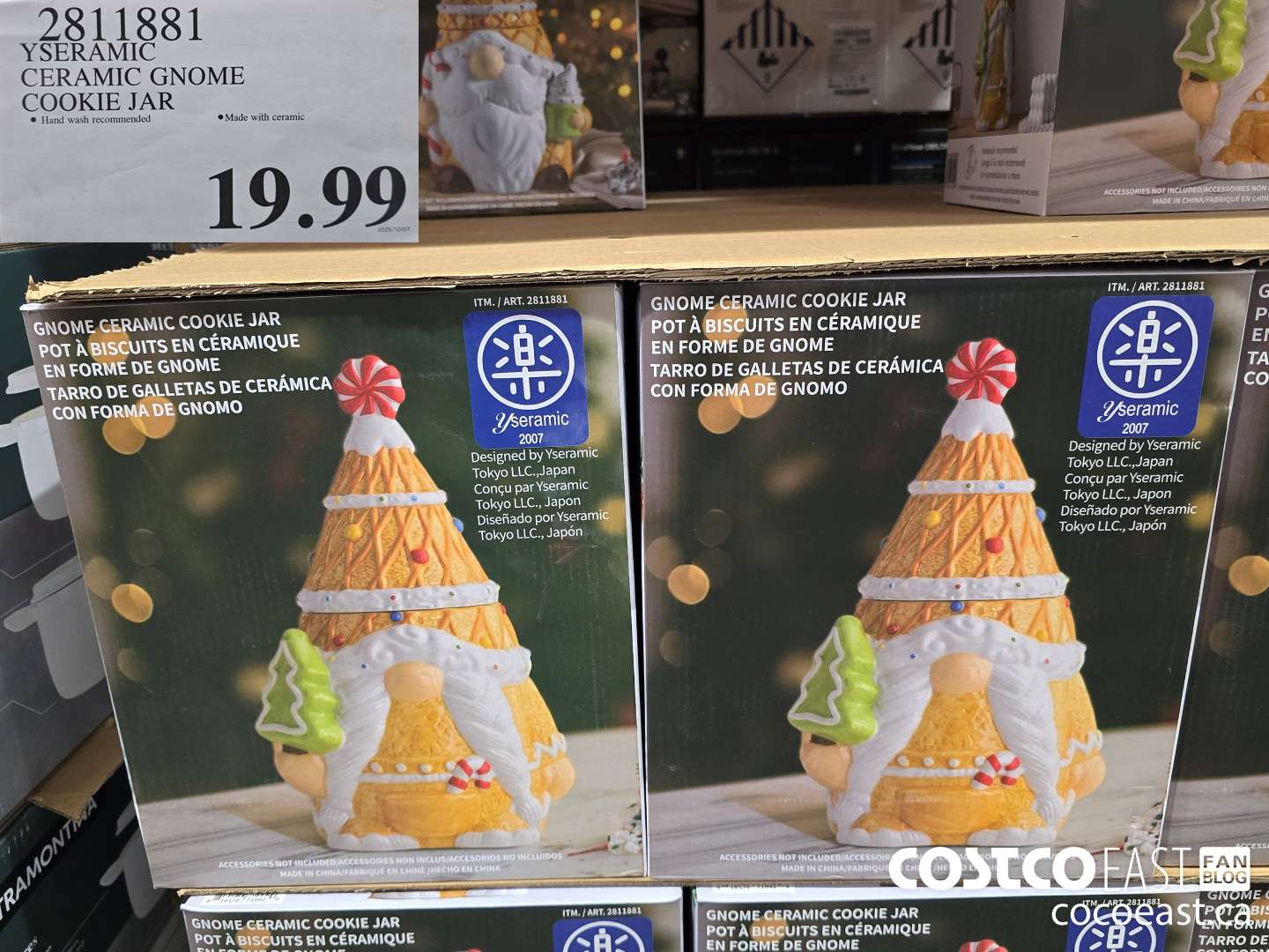 2811881 YSERAMIC CERAMIC GNOME COOKIE JAR $19.99