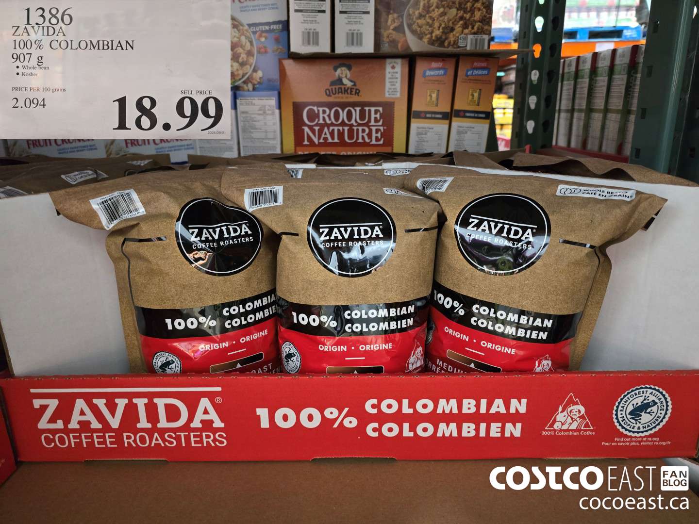1386 ZAVIDA 100% COLOMBIAN 907 g $18.99