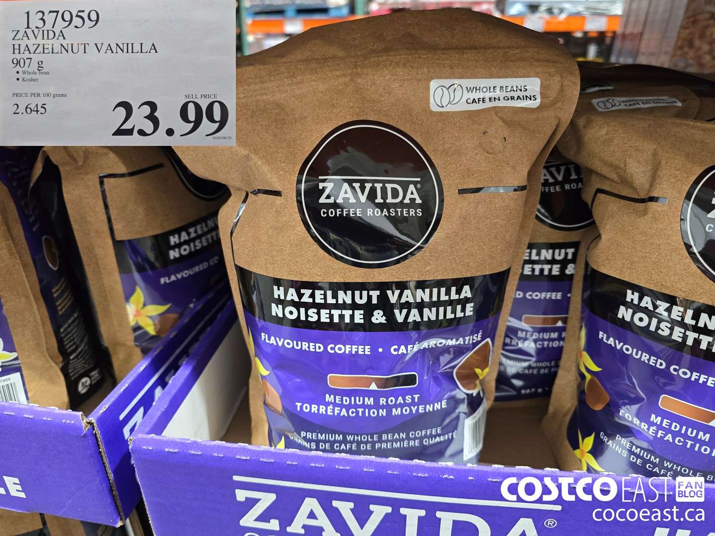 137959 ZAVIDA HAZELNUT VANILLA 907G $23.99