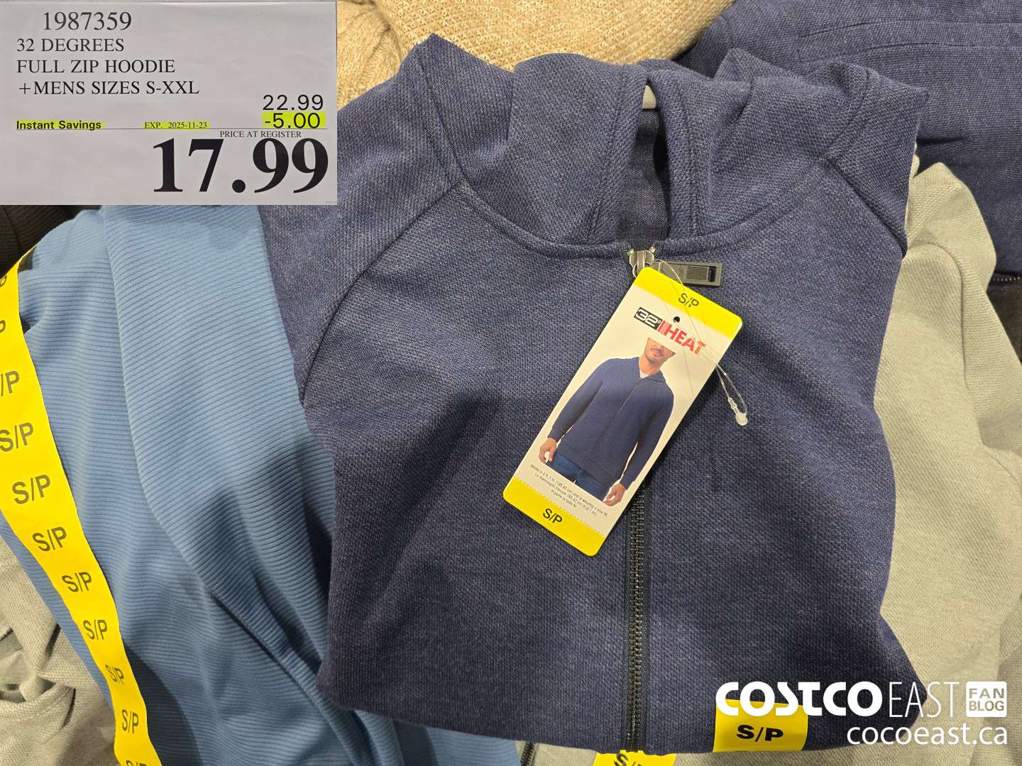 1987359 32 DEGREES FULL ZIP HOODIE +MENS SIZES S-XXL ($5.00 INSTANT SAVINGS EXPIRES ON 2025-11-23) $17.99