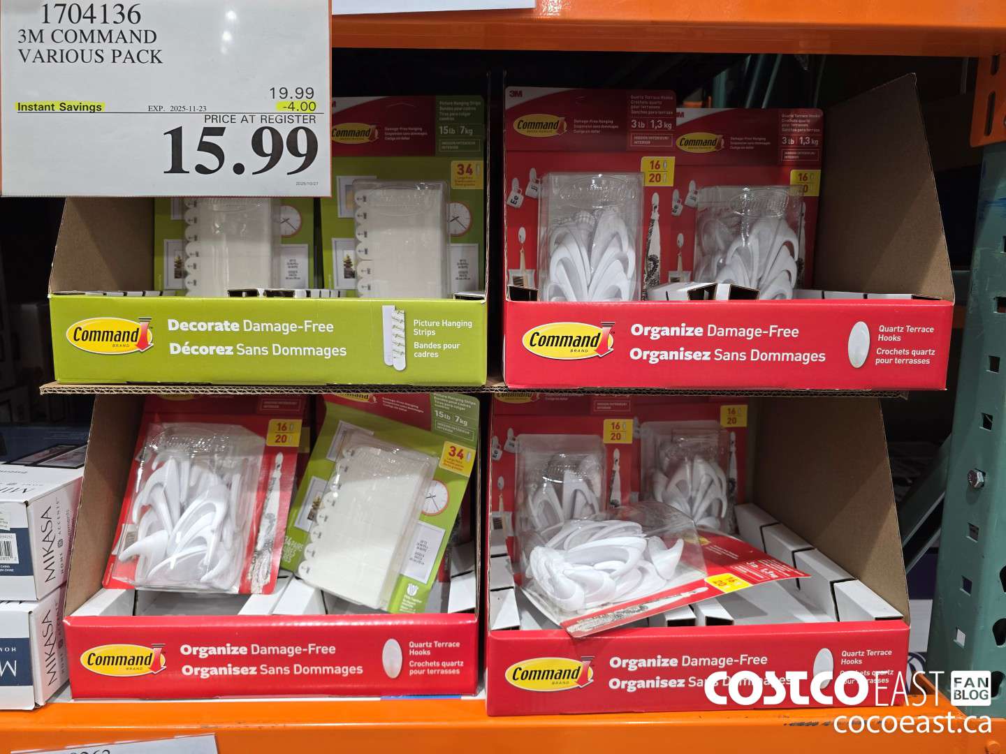 1704136 3M COMMAND VARIOUS PACK ($4.00 INSTANT SAVINGS EXPIRES ON 2025-11-23) $15.99