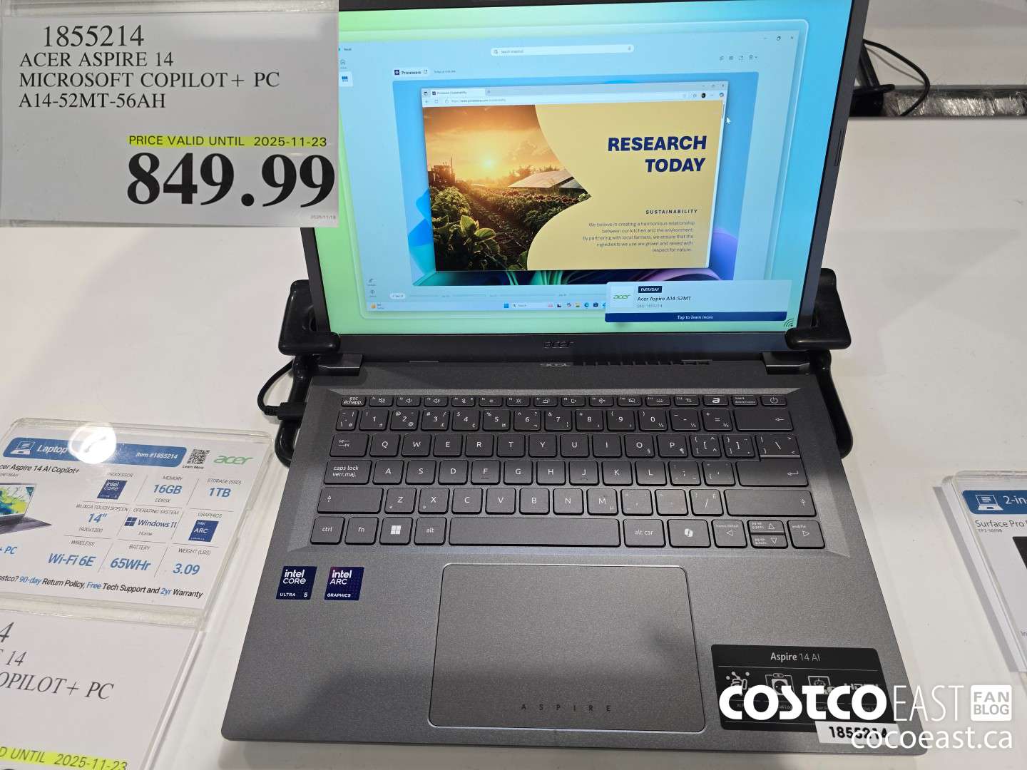 1855214 ACER ASPIRE 14 MICROSOFT COPILOT+ PC A14-52MT-56AH $849.99