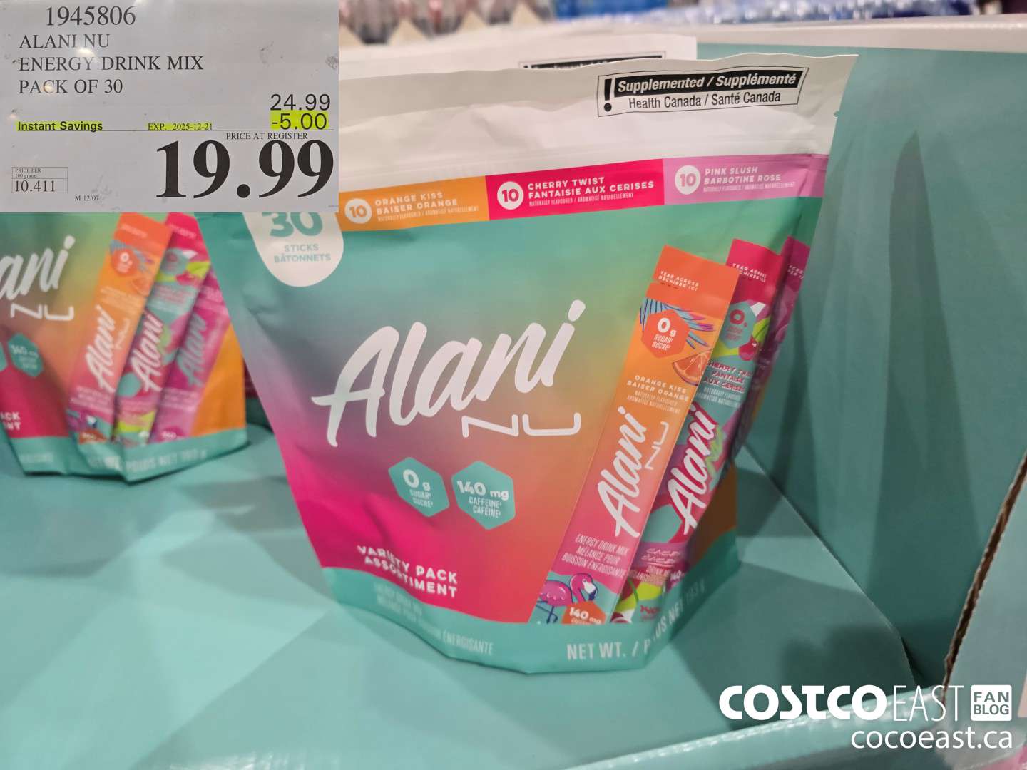 1945806 ALANI NU ENERGY DRINK MIX PACK OF 30 ($5.00 INSTANT SAVINGS EXPIRES ON 2025-12-21) $19.99
