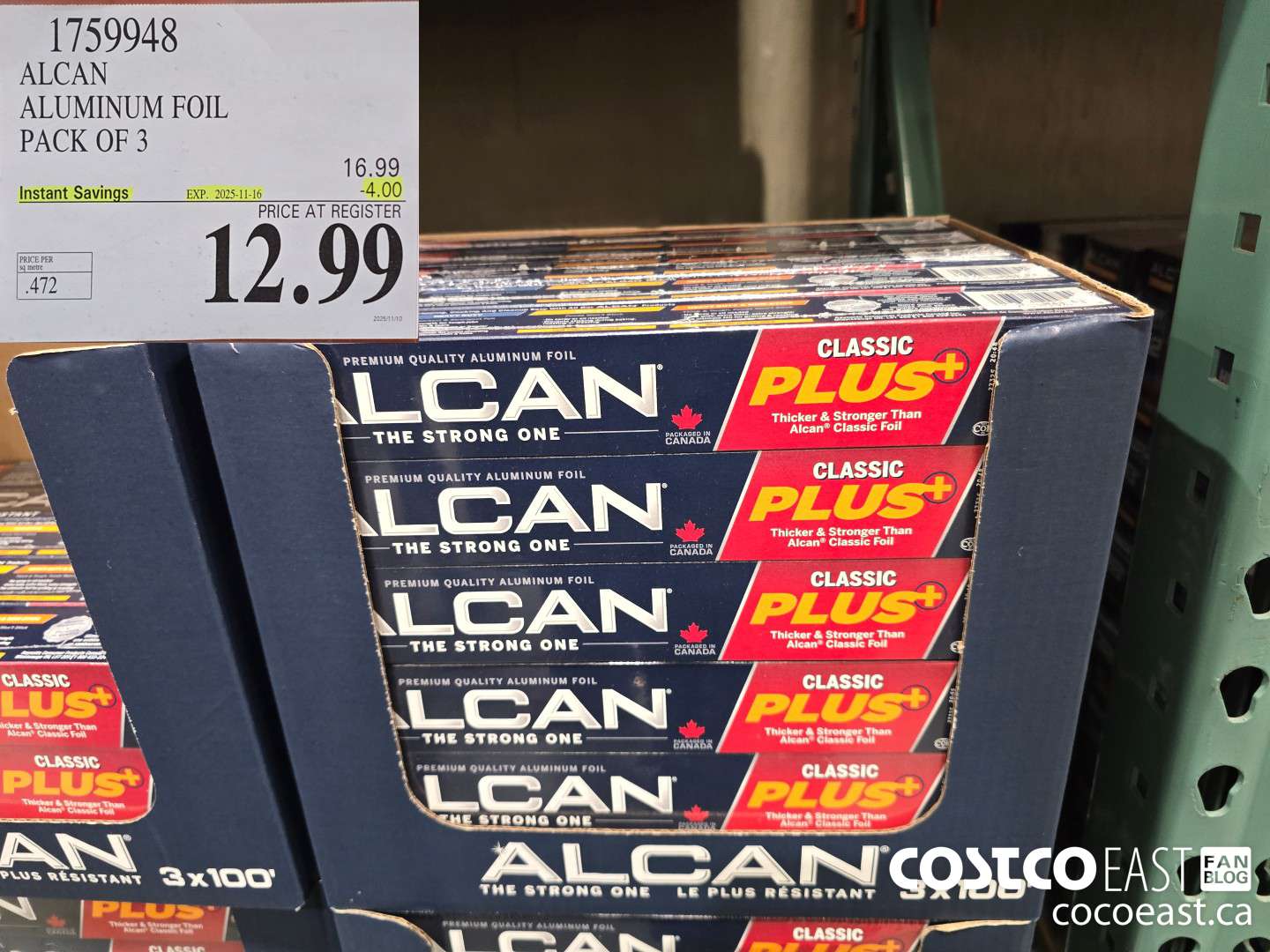 1759948 ALCAN ALUMINUM FOIL PACK OF 3 ($4.00 INSTANT SAVINGS EXPIRES ON 2025-11-16) $12.99