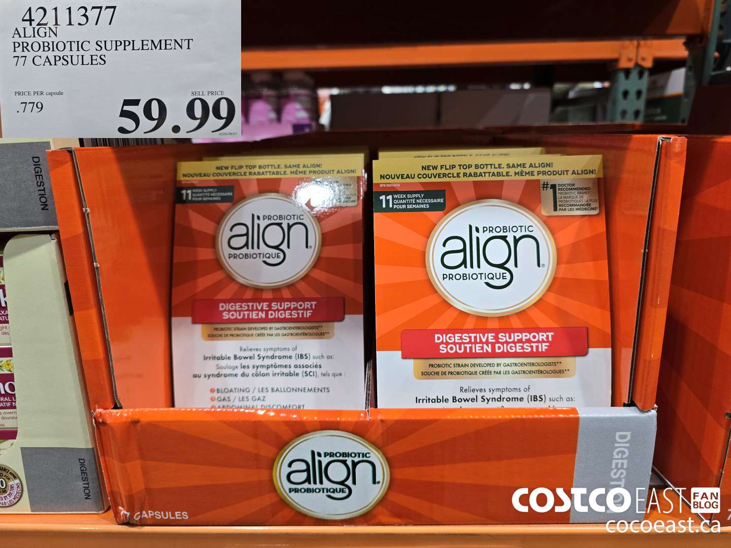 4211377 ALIGN PROBIOTIC SUPPLEMENT 77 CAPSULES $59.99