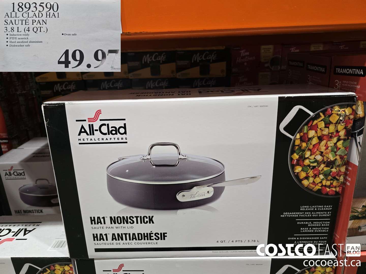 1893590 ALL CLAD HA1 SAUTE PAN 3.8 L (4 QT.) $49.97